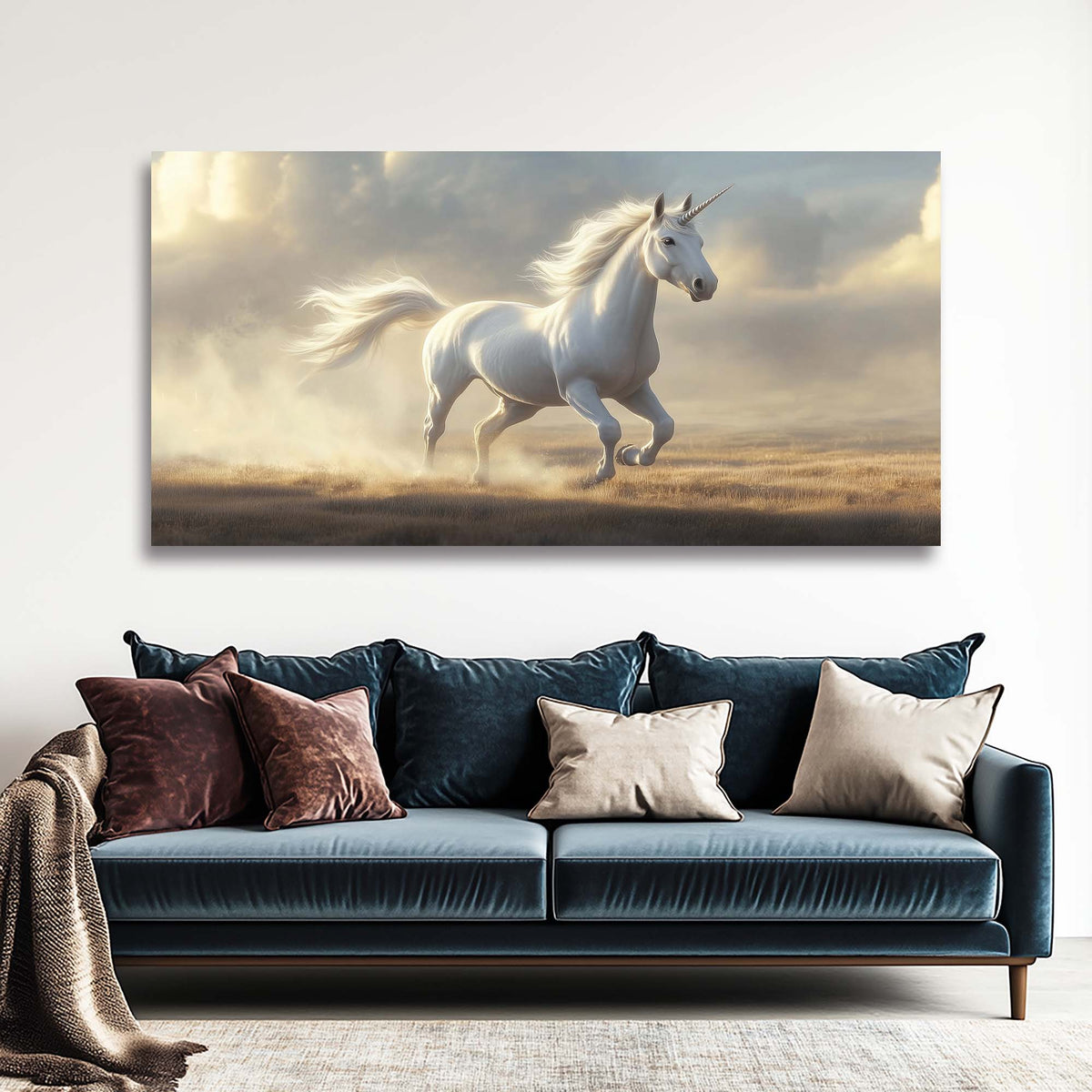 Gold Fairytale Wall Art for Living Room Canvas Painting Prints Art Deco Artwork Office Bedroom Decor