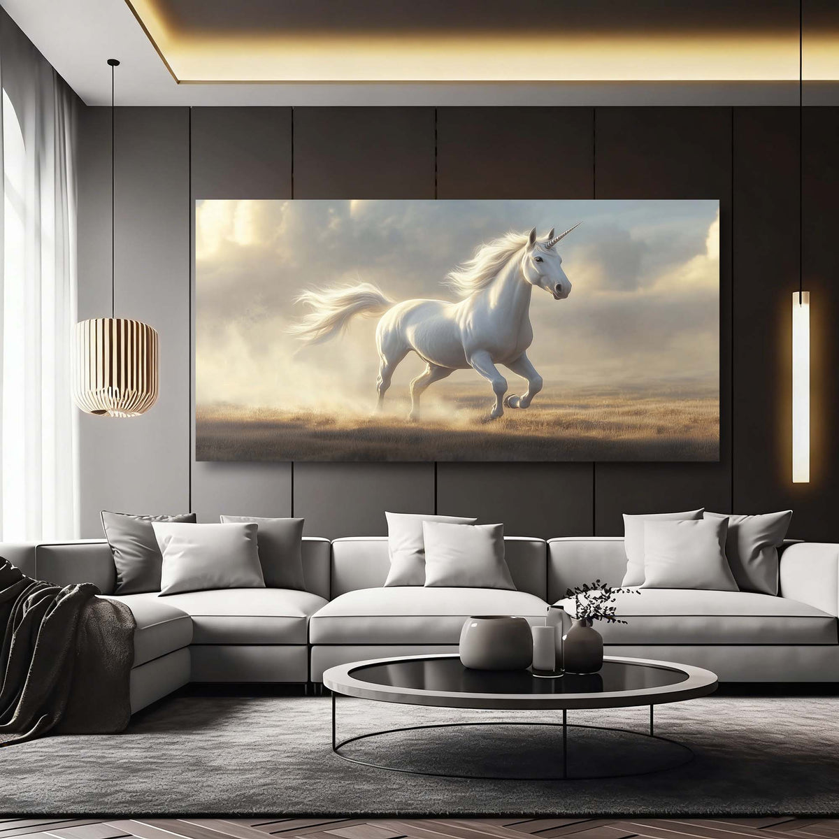 Gold Fairytale Wall Art for Living Room Canvas Painting Prints Art Deco Artwork Office Bedroom Decor