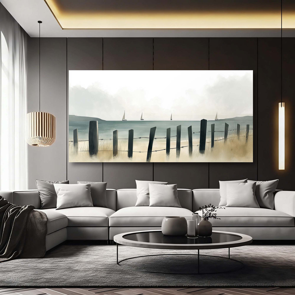 Navy Blue Nautical Nature Wall Art Modern Canvas Painting Prints Artwork Office Hallway Bedroom Living Room Decor
