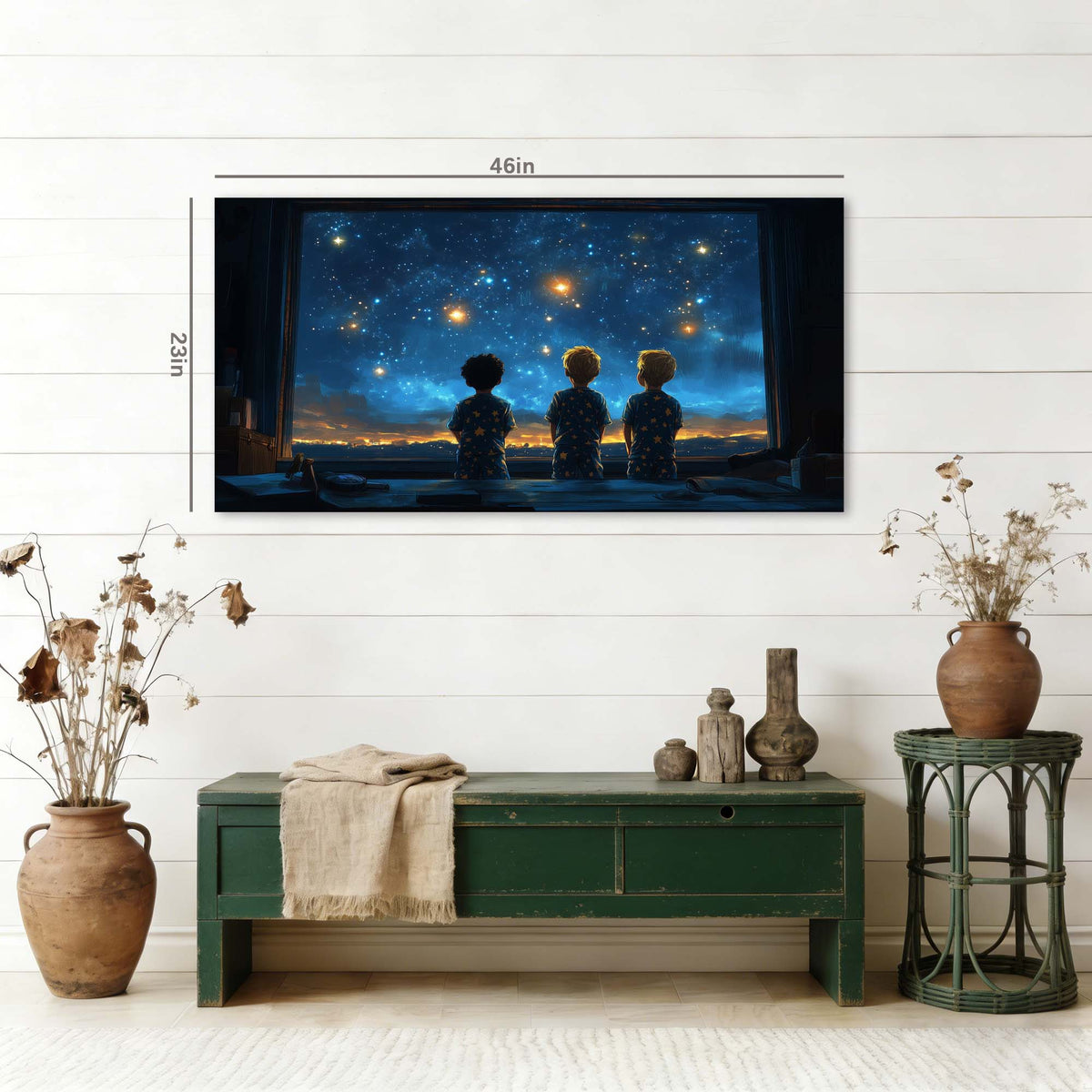 Navy Blue Science Fiction Wall Art for Living Room Canvas Painting Prints Art Deco Artwork Office Bedroom Decor