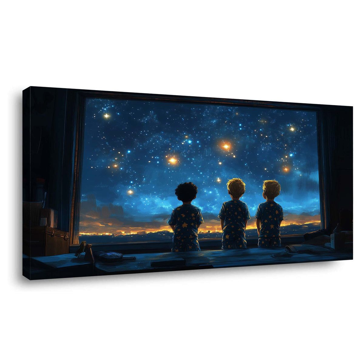 Navy Blue Science Fiction Wall Art for Living Room Canvas Painting Prints Art Deco Artwork Office Bedroom Decor