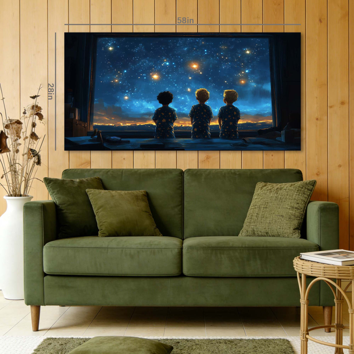 Navy Blue Science Fiction Wall Art for Living Room Canvas Painting Prints Art Deco Artwork Office Bedroom Decor