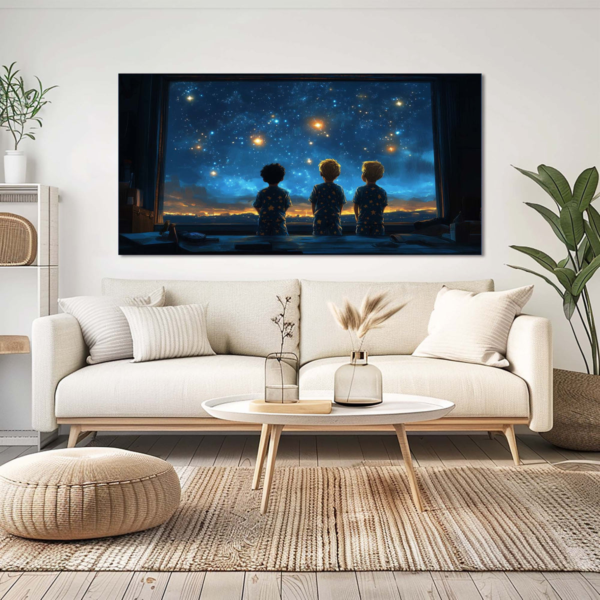 Navy Blue Science Fiction Wall Art for Living Room Canvas Painting Prints Art Deco Artwork Office Bedroom Decor