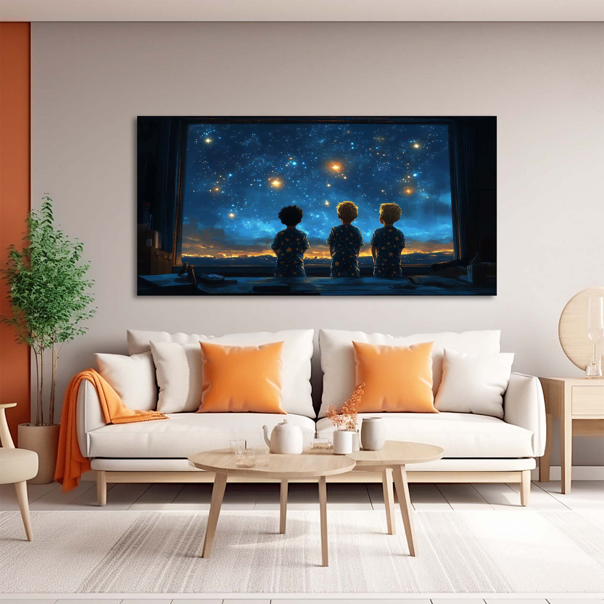 Navy Blue Science Fiction Wall Art for Living Room Canvas Painting Prints Art Deco Artwork Office Bedroom Decor