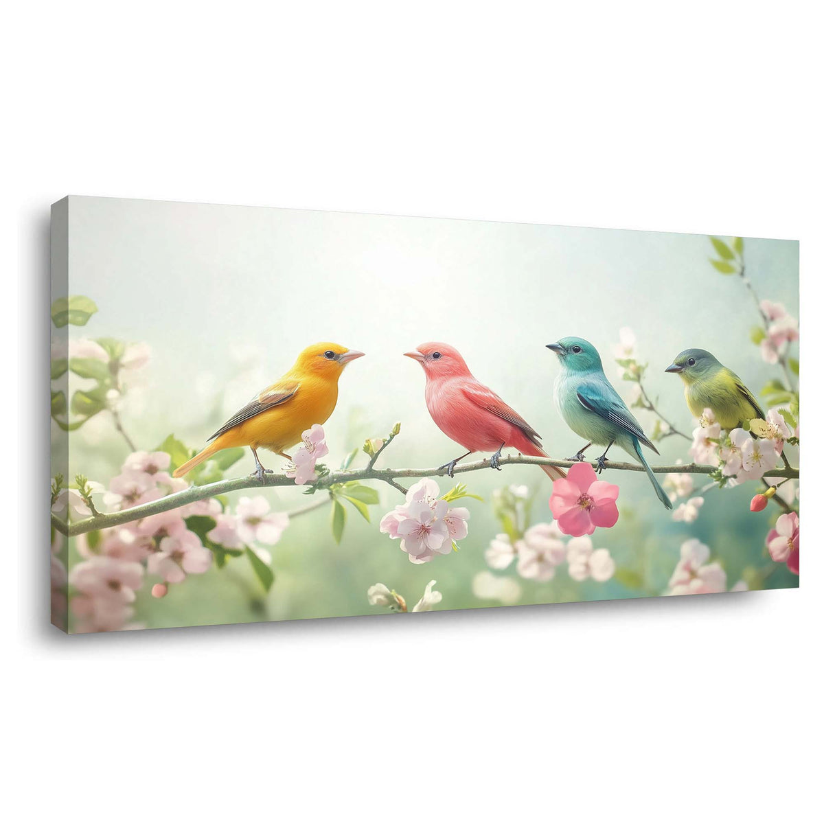 Pink Pretty Floral Wall Art for Living Room Canvas Painting Prints Artwork Family Bedroom Office Decor
