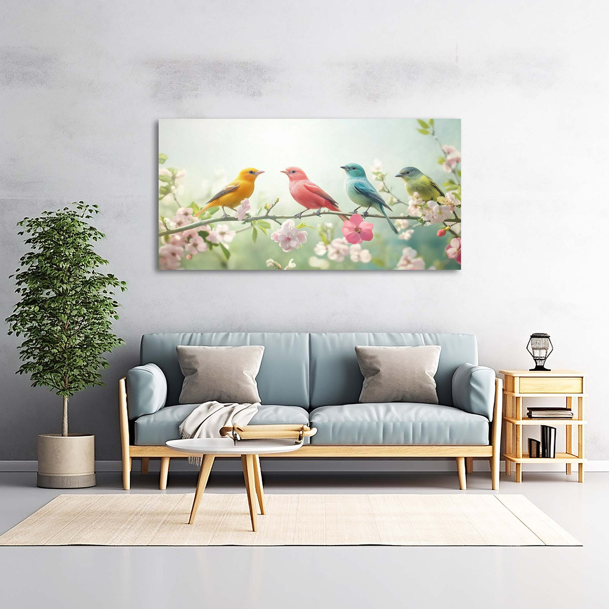 Pink Pretty Floral Wall Art for Living Room Canvas Painting Prints Artwork Family Bedroom Office Decor