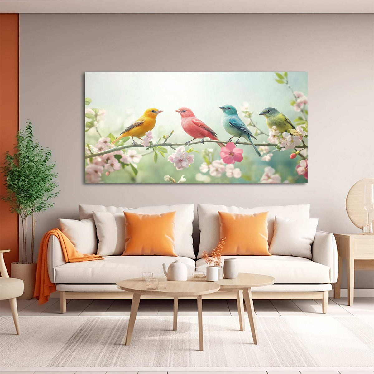 Pink Pretty Floral Wall Art for Living Room Canvas Painting Prints Artwork Family Bedroom Office Decor