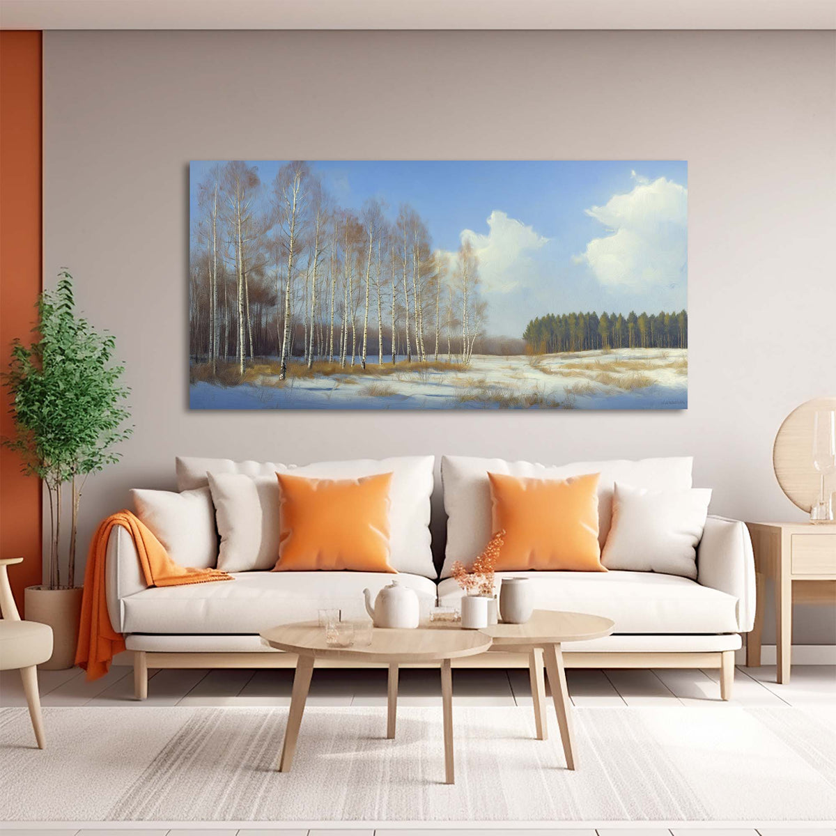 Navy Blue Nature Wall Art for Living Room Canvas Painting Prints Art Deco Artwork Office Bedroom Decor