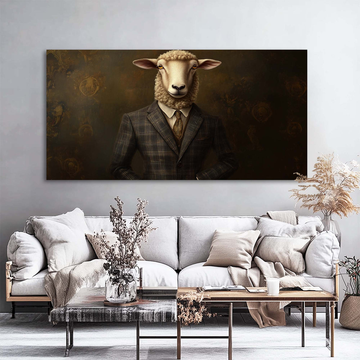 Navy Blue Vintage Animals Wall Art Art Deco Painting Prints Canvas Artwork Living Room Family Bedroom Office Decor