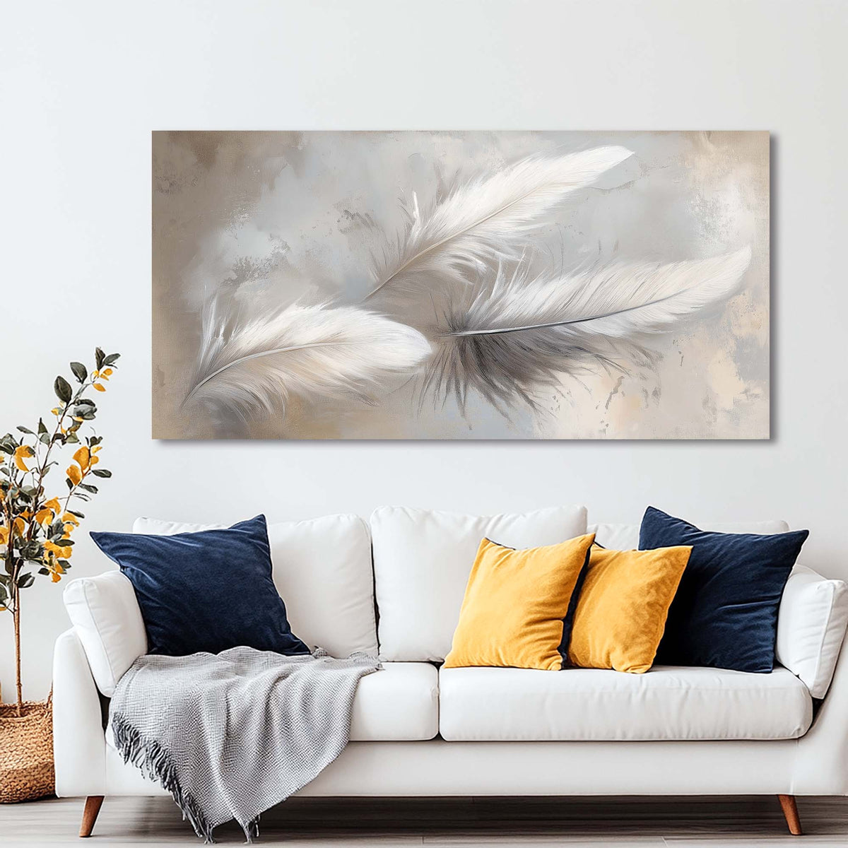 Beige Pretty Abstract Wall Art Modern Canvas Painting Prints Artwork Office Hallway Bedroom Living Room Decor