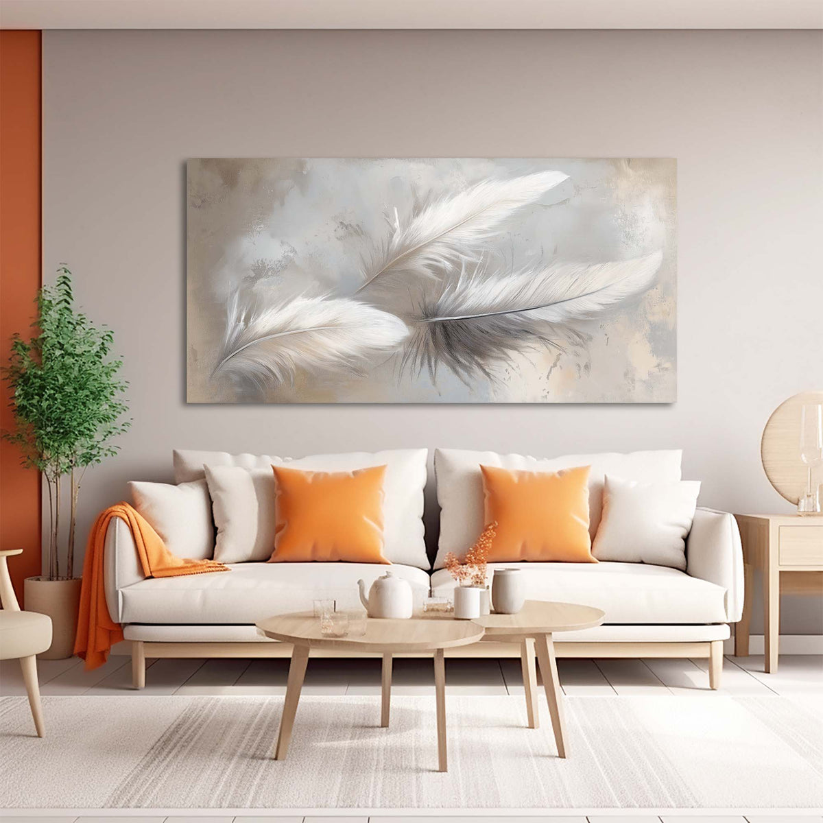 Beige Pretty Abstract Wall Art Modern Canvas Painting Prints Artwork Office Hallway Bedroom Living Room Decor
