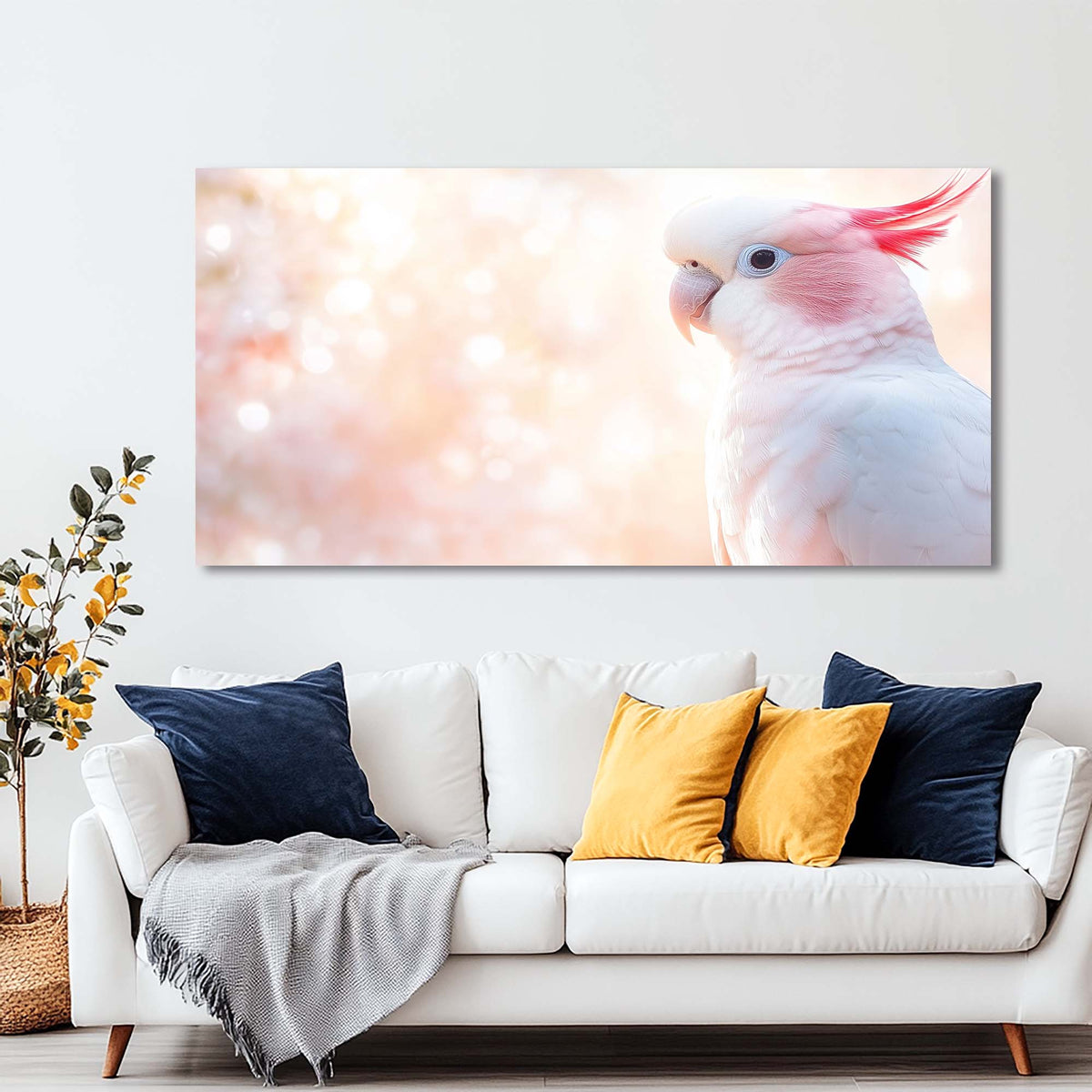 White Pretty Birds Wall Art Canvas Painting Prints Artwor Office Bedroom Living Room Decor