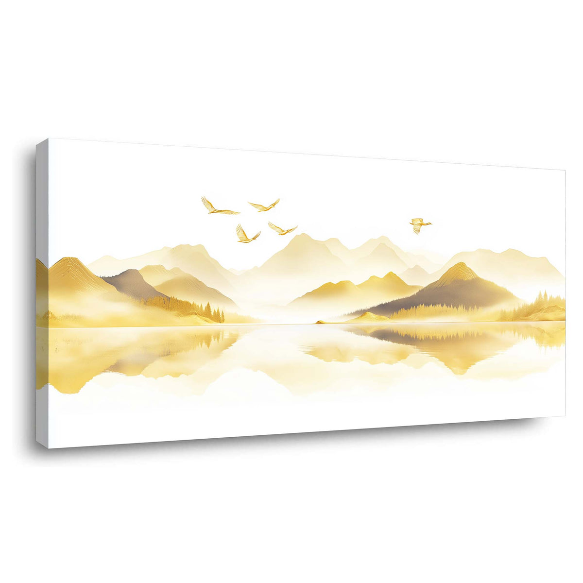 Gold Asian Nature Wall Art for Living Room Canvas Painting Prints Artwork Family Bedroom Office Decor