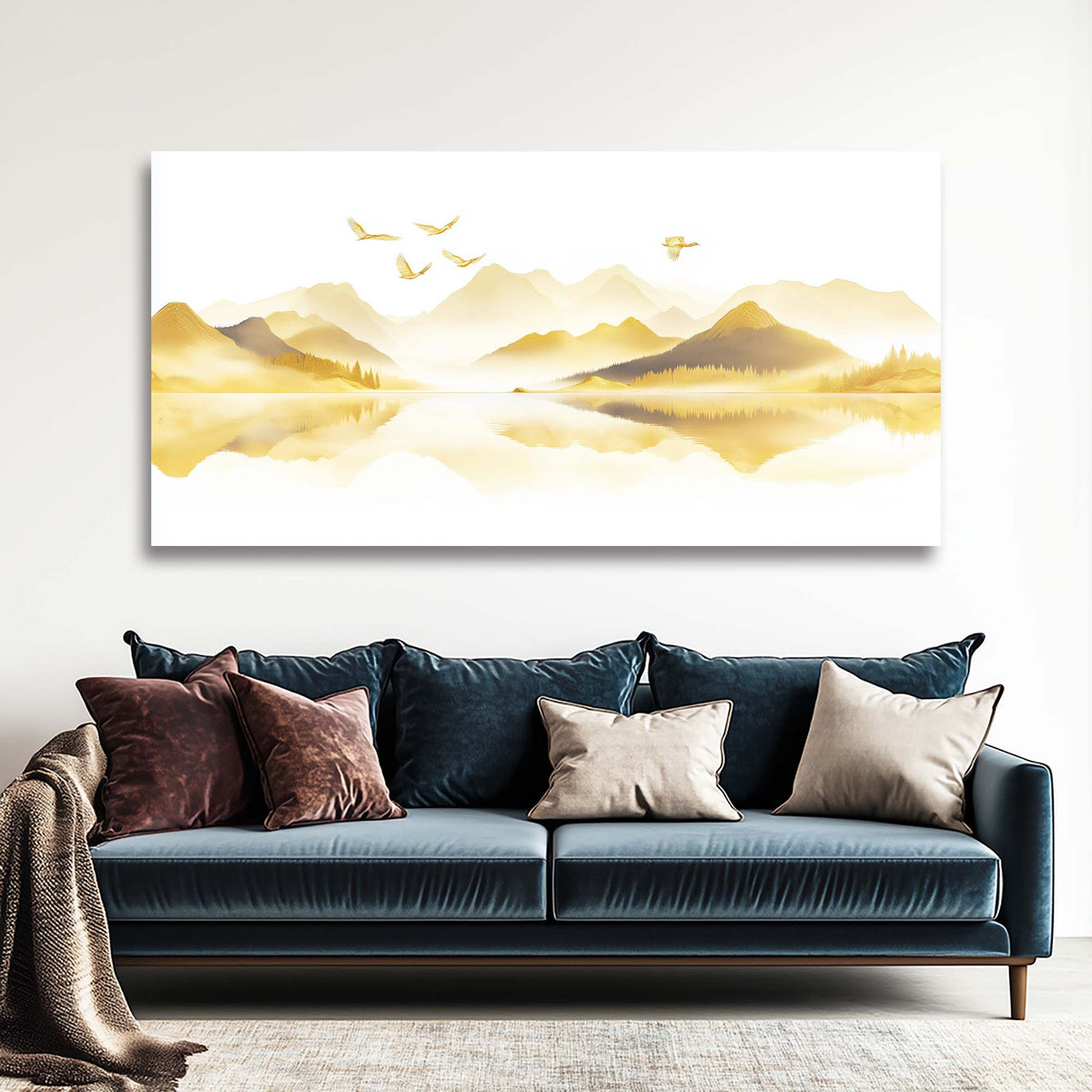 Gold Asian Nature Wall Art for Living Room Canvas Painting Prints Artwork Family Bedroom Office Decor