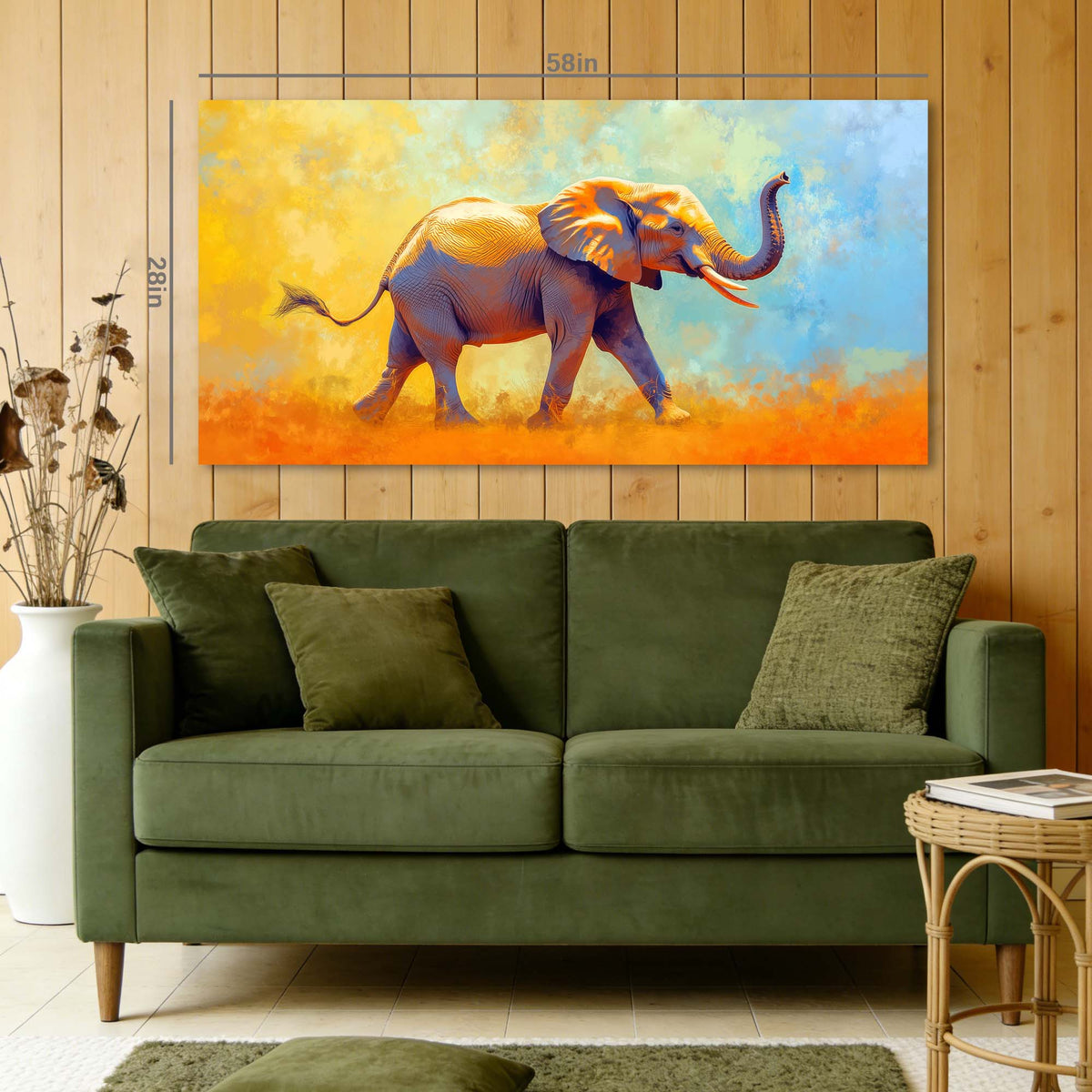 Yellow Wildlife Animals Wall Art Modern Canvas Painting Prints Artwork Office Hallway Bedroom Living Room Decor