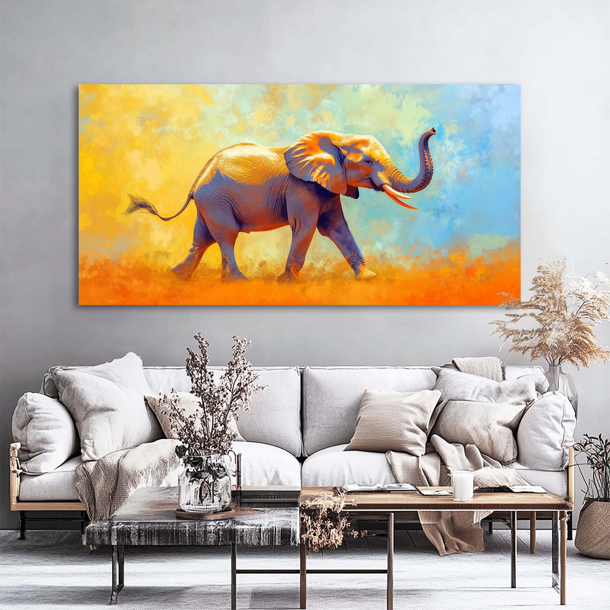 Yellow Wildlife Animals Wall Art Modern Canvas Painting Prints Artwork Office Hallway Bedroom Living Room Decor