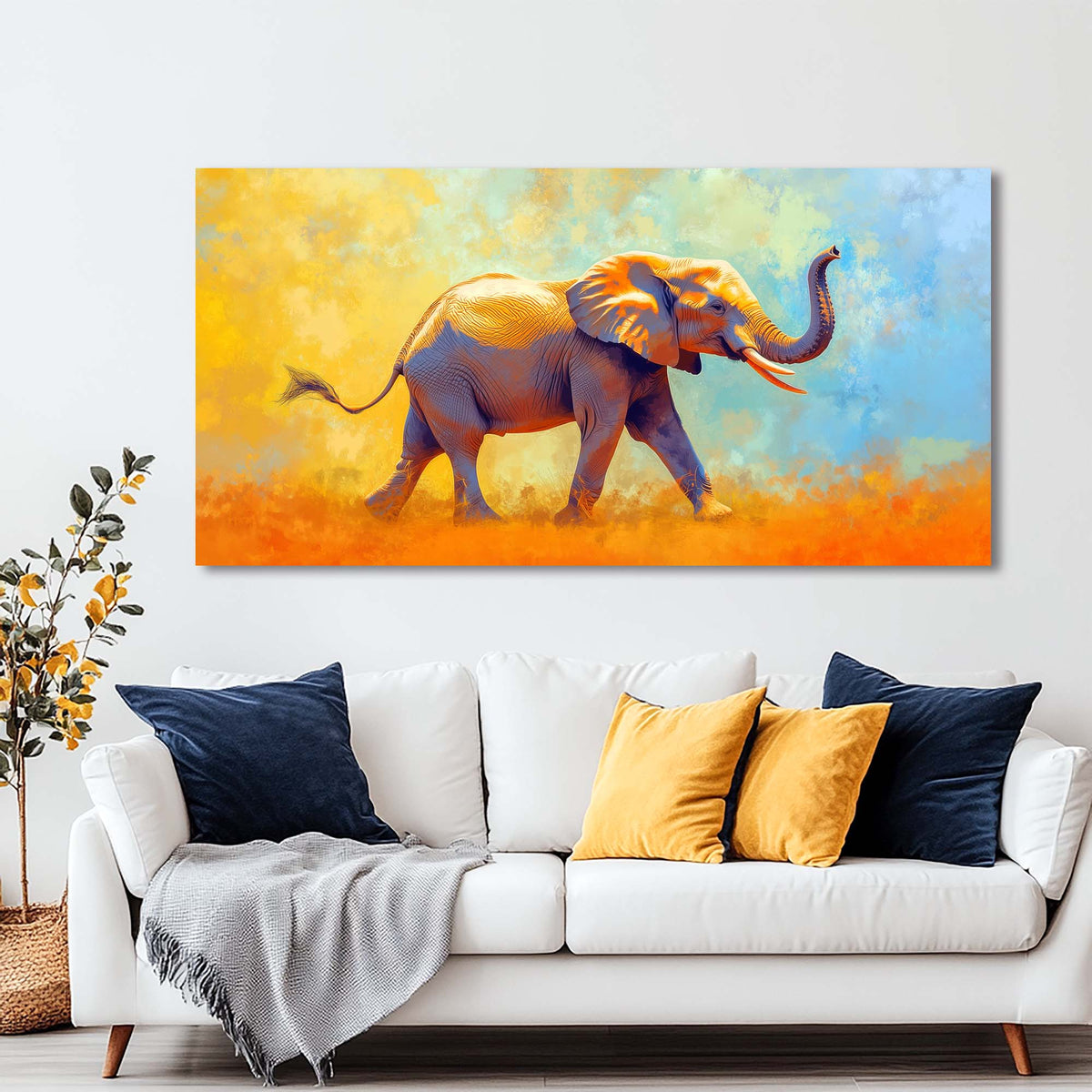 Yellow Wildlife Animals Wall Art Modern Canvas Painting Prints Artwork Office Hallway Bedroom Living Room Decor