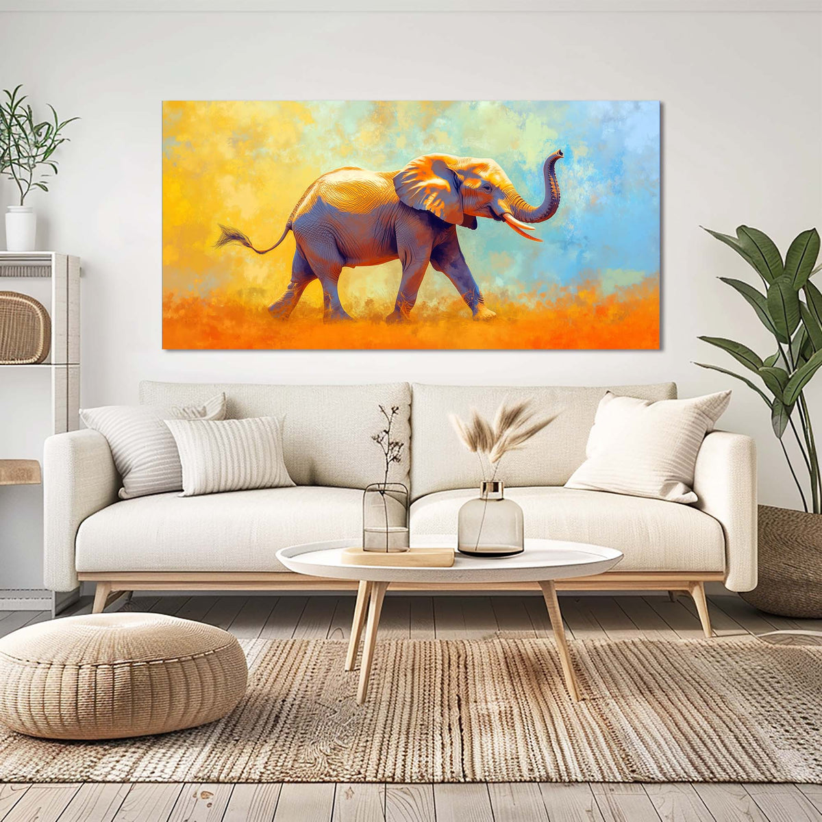 Yellow Wildlife Animals Wall Art Modern Canvas Painting Prints Artwork Office Hallway Bedroom Living Room Decor