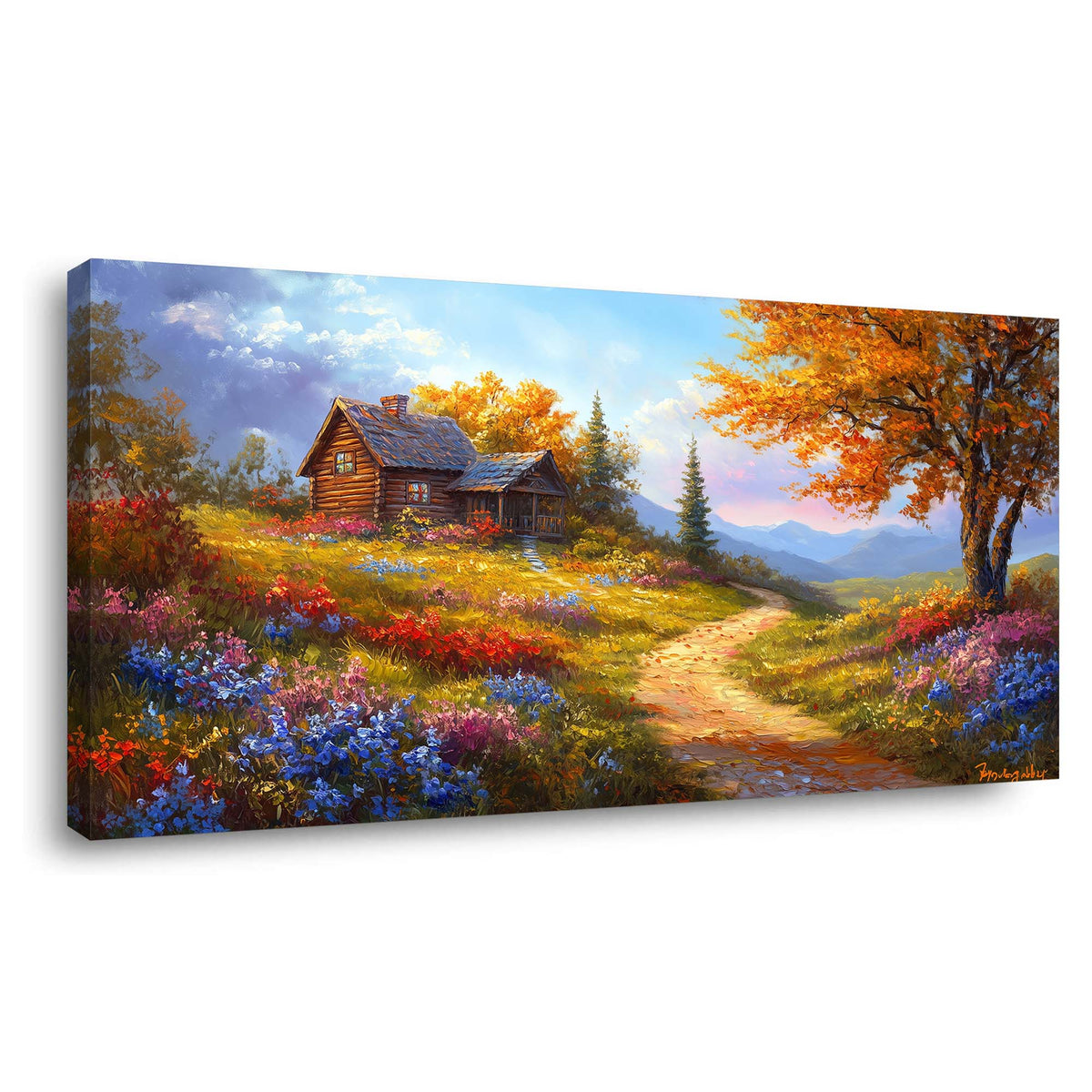 Khaki Rustic Floral Wall Art for Living Room Canvas Painting Prints Artwork Family Bedroom Office Decor