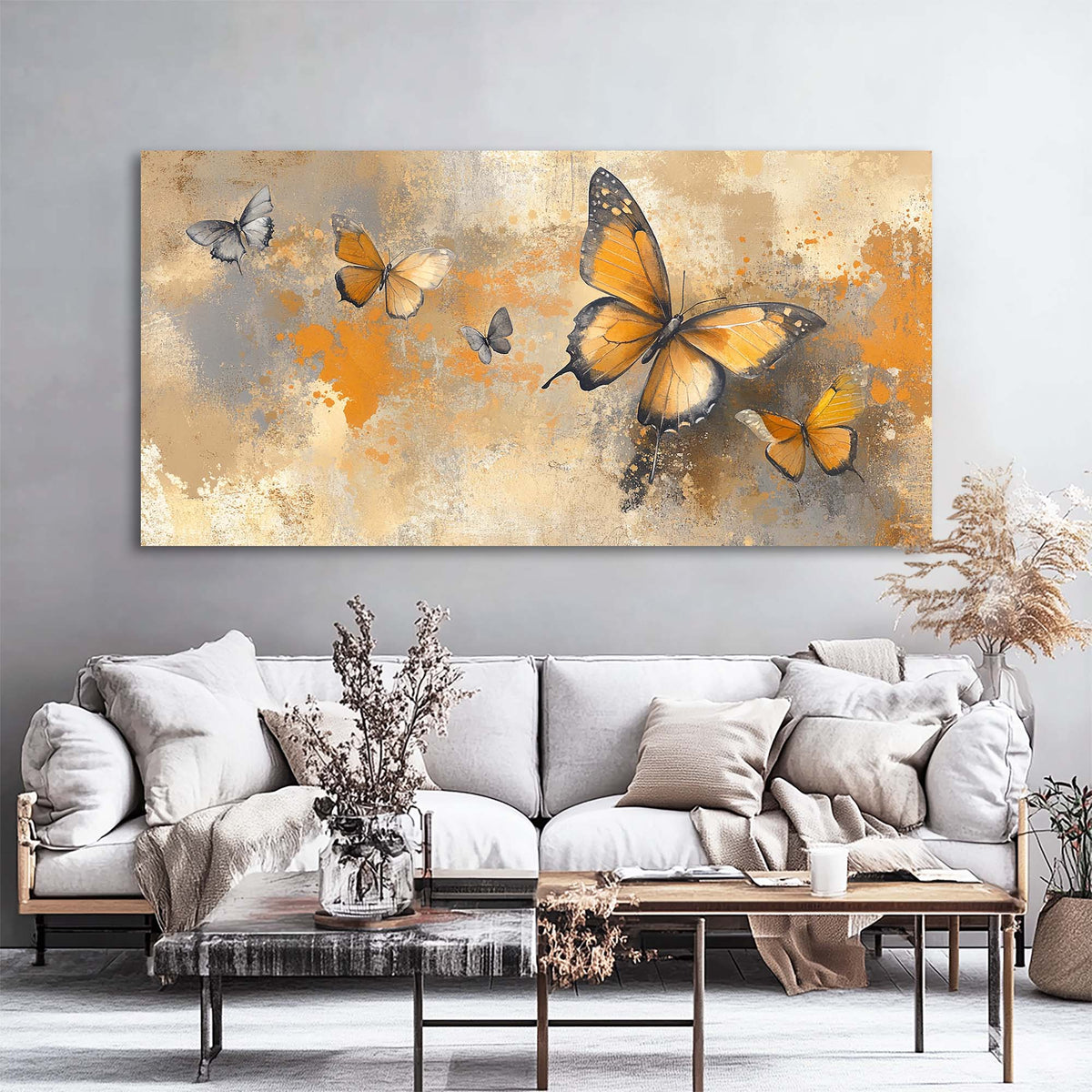 Orange Abstract Animals Wall Art for Living Room Canvas Painting Prints Artwork Family Bedroom Office Decor