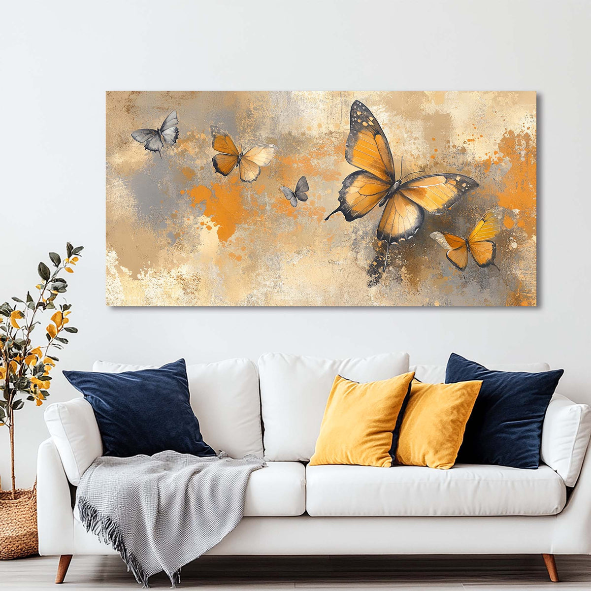Orange Abstract Animals Wall Art for Living Room Canvas Painting Prints Artwork Family Bedroom Office Decor