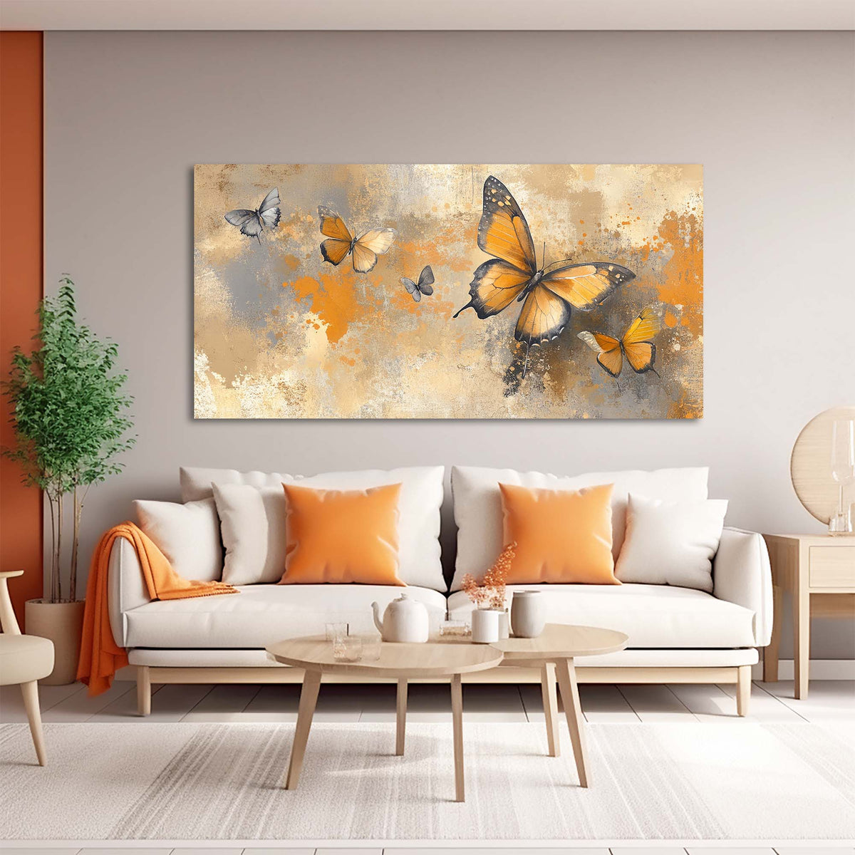 Orange Abstract Animals Wall Art for Living Room Canvas Painting Prints Artwork Family Bedroom Office Decor