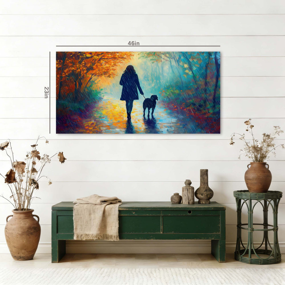 Navy Blue Fantasy Nature Wall Art for Living Room Canvas Painting Prints Artwork Family Bedroom Office Decor