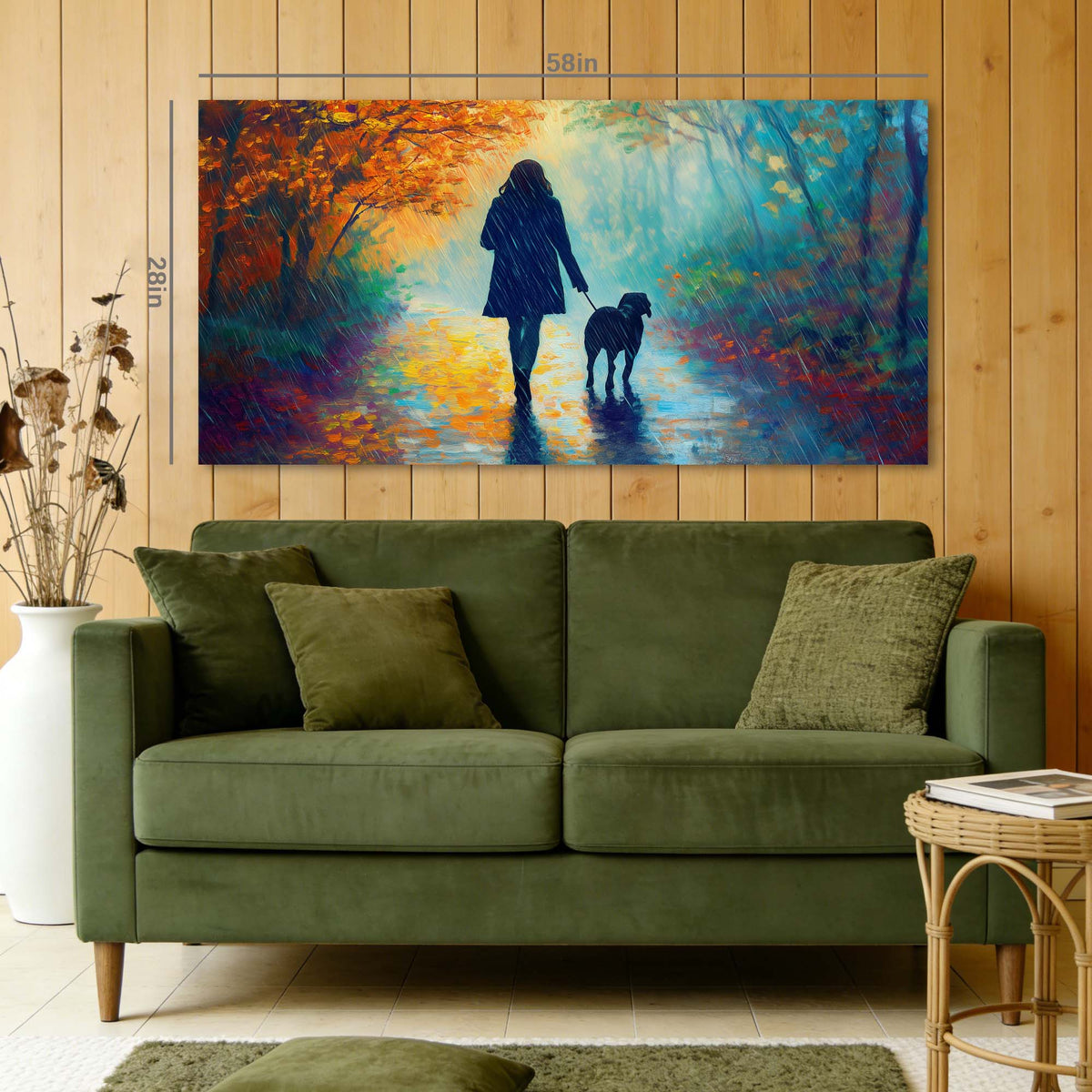 Navy Blue Fantasy Nature Wall Art for Living Room Canvas Painting Prints Artwork Family Bedroom Office Decor