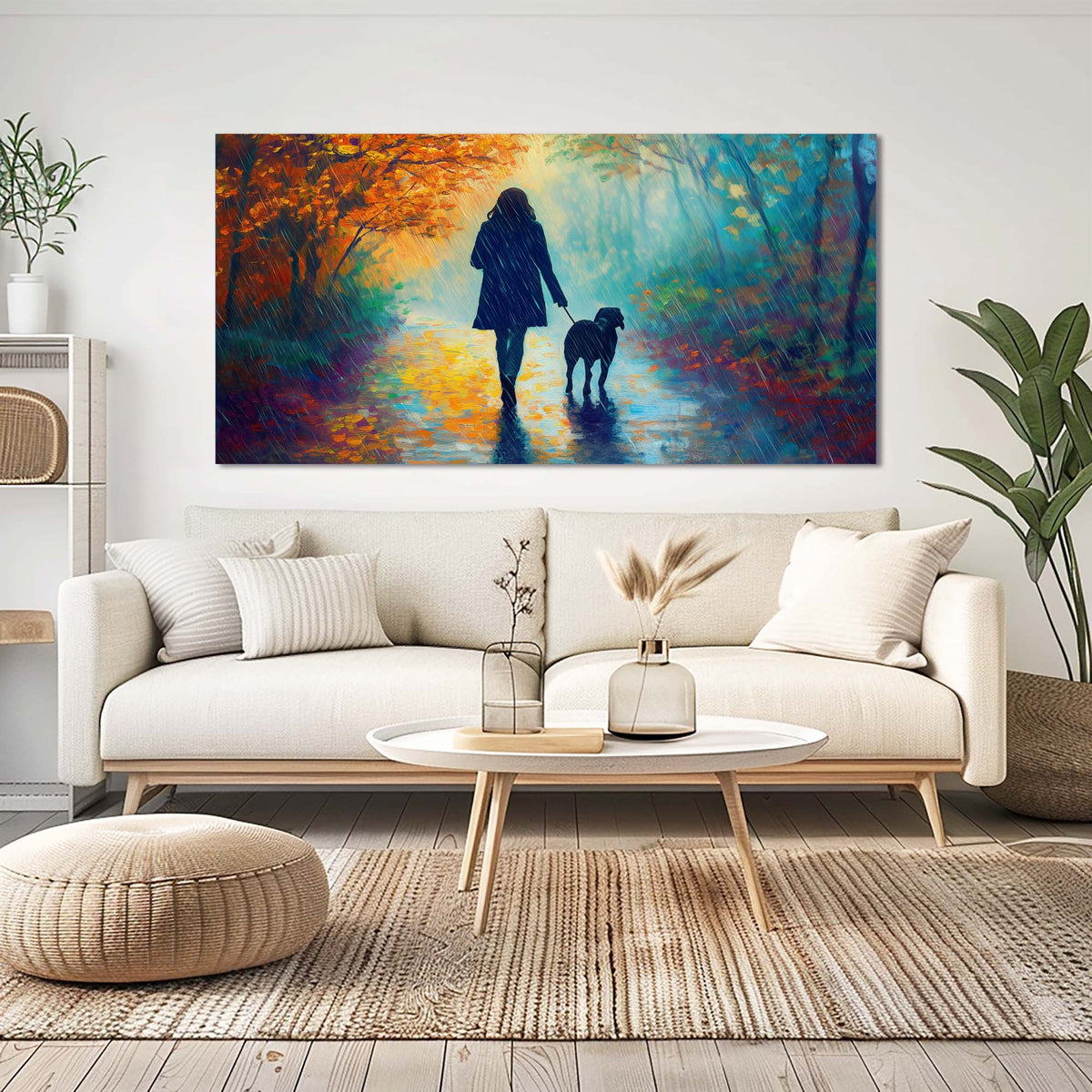 Navy Blue Fantasy Nature Wall Art for Living Room Canvas Painting Prints Artwork Family Bedroom Office Decor