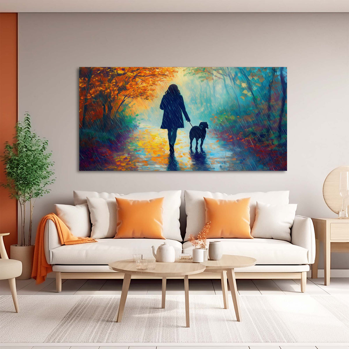 Navy Blue Fantasy Nature Wall Art for Living Room Canvas Painting Prints Artwork Family Bedroom Office Decor