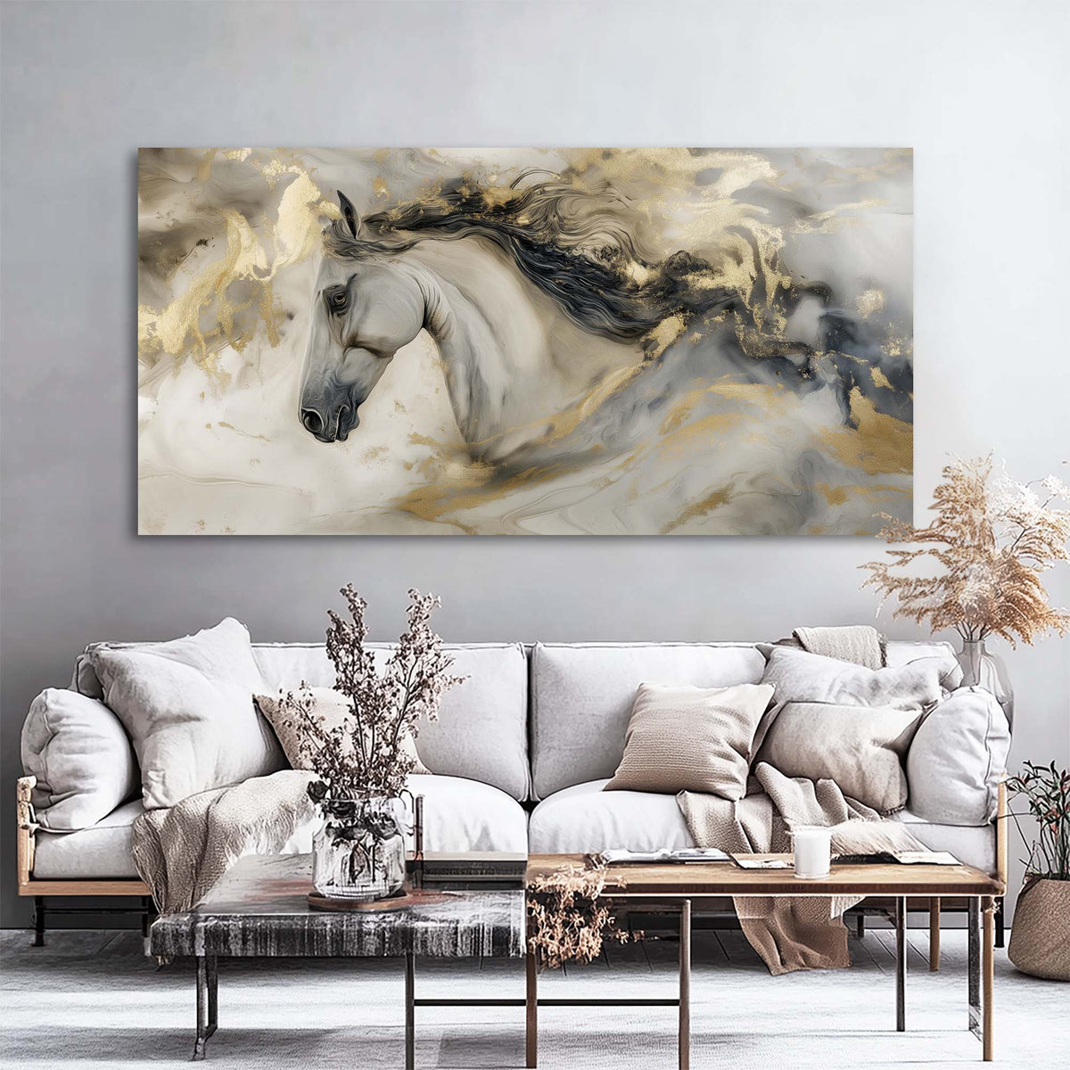 White Abstract Abstract Wall Art for Living Room Canvas Painting Prints Artwork Family Bedroom Office Decor