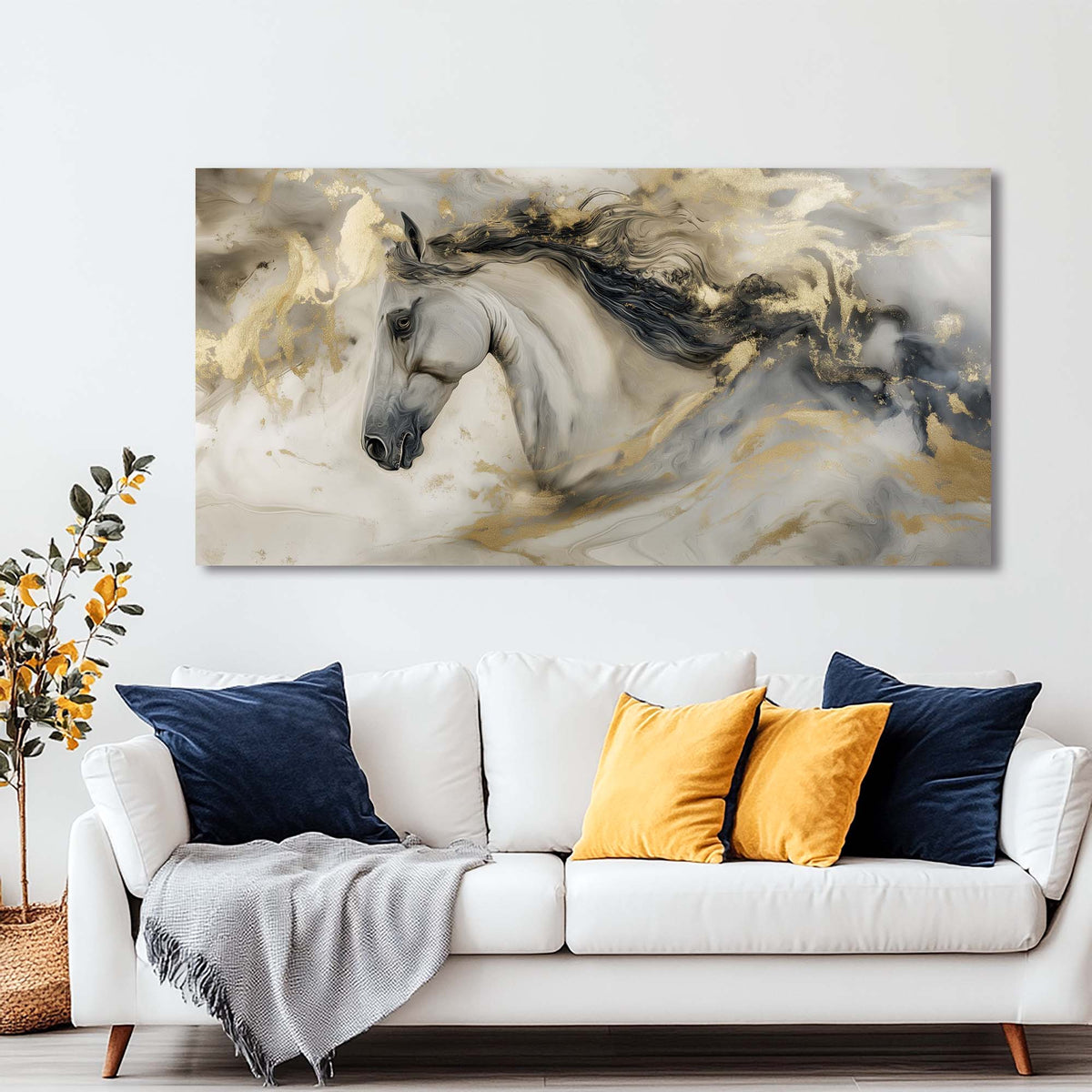 White Abstract Abstract Wall Art for Living Room Canvas Painting Prints Artwork Family Bedroom Office Decor