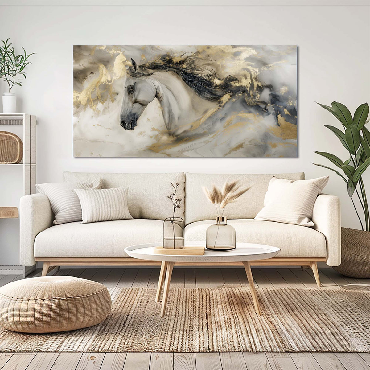 White Abstract Abstract Wall Art for Living Room Canvas Painting Prints Artwork Family Bedroom Office Decor