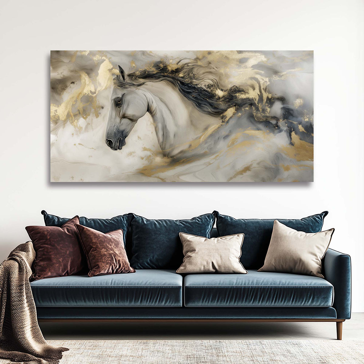 White Abstract Abstract Wall Art for Living Room Canvas Painting Prints Artwork Family Bedroom Office Decor