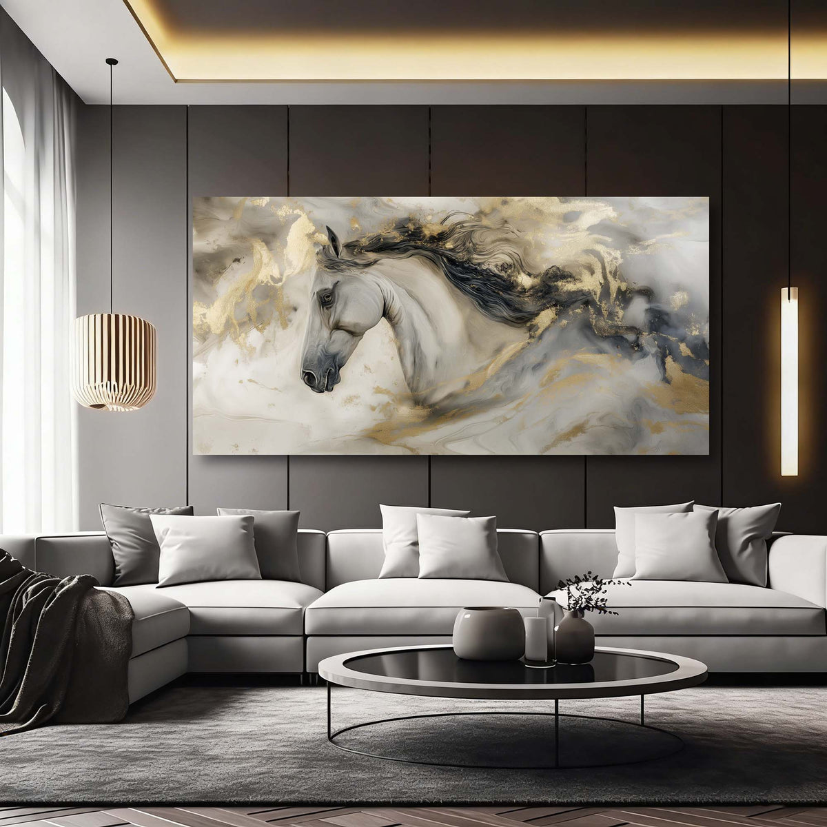 White Abstract Abstract Wall Art for Living Room Canvas Painting Prints Artwork Family Bedroom Office Decor