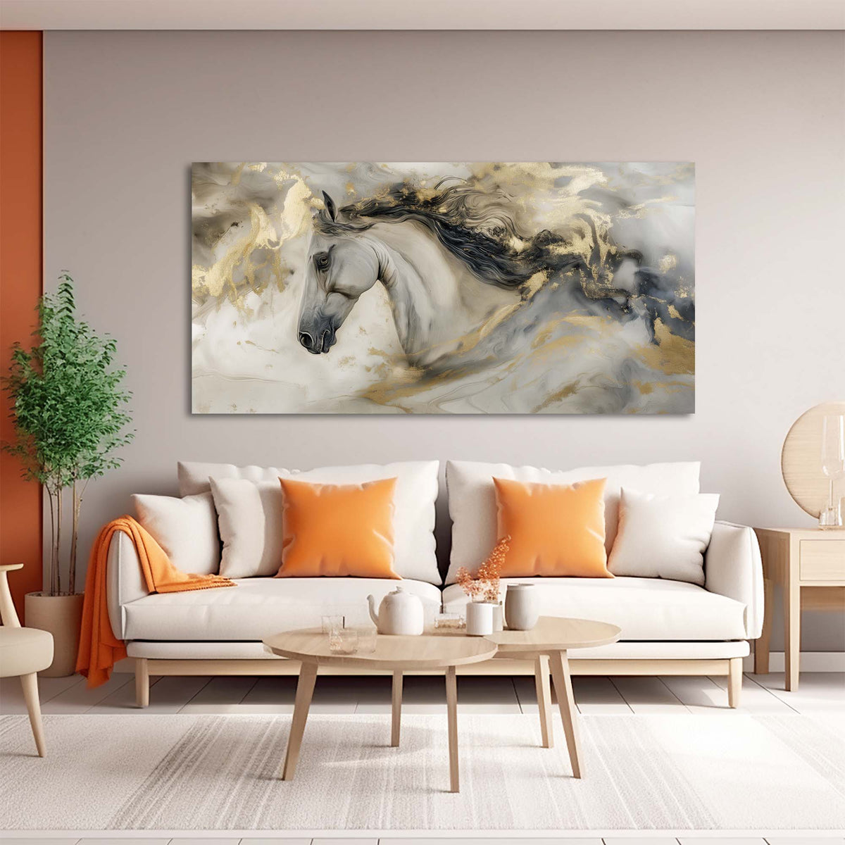 White Abstract Abstract Wall Art for Living Room Canvas Painting Prints Artwork Family Bedroom Office Decor