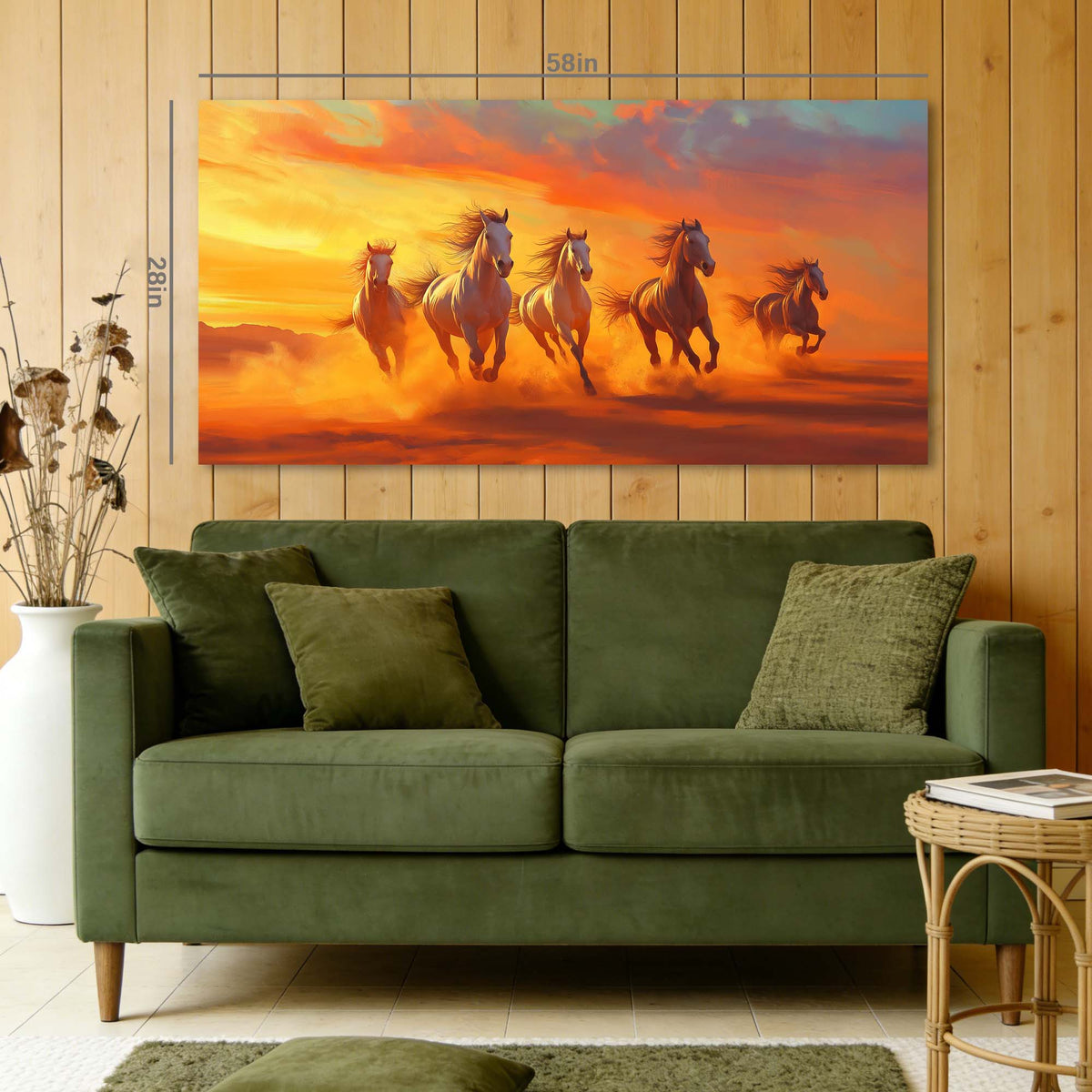 Yellow Fantasy Animals Wall Art for Living Room Canvas Painting Prints Artwork Family Bedroom Office Decor