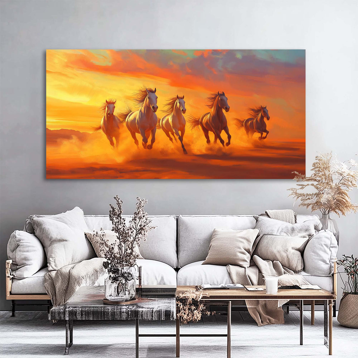 Yellow Fantasy Animals Wall Art for Living Room Canvas Painting Prints Artwork Family Bedroom Office Decor