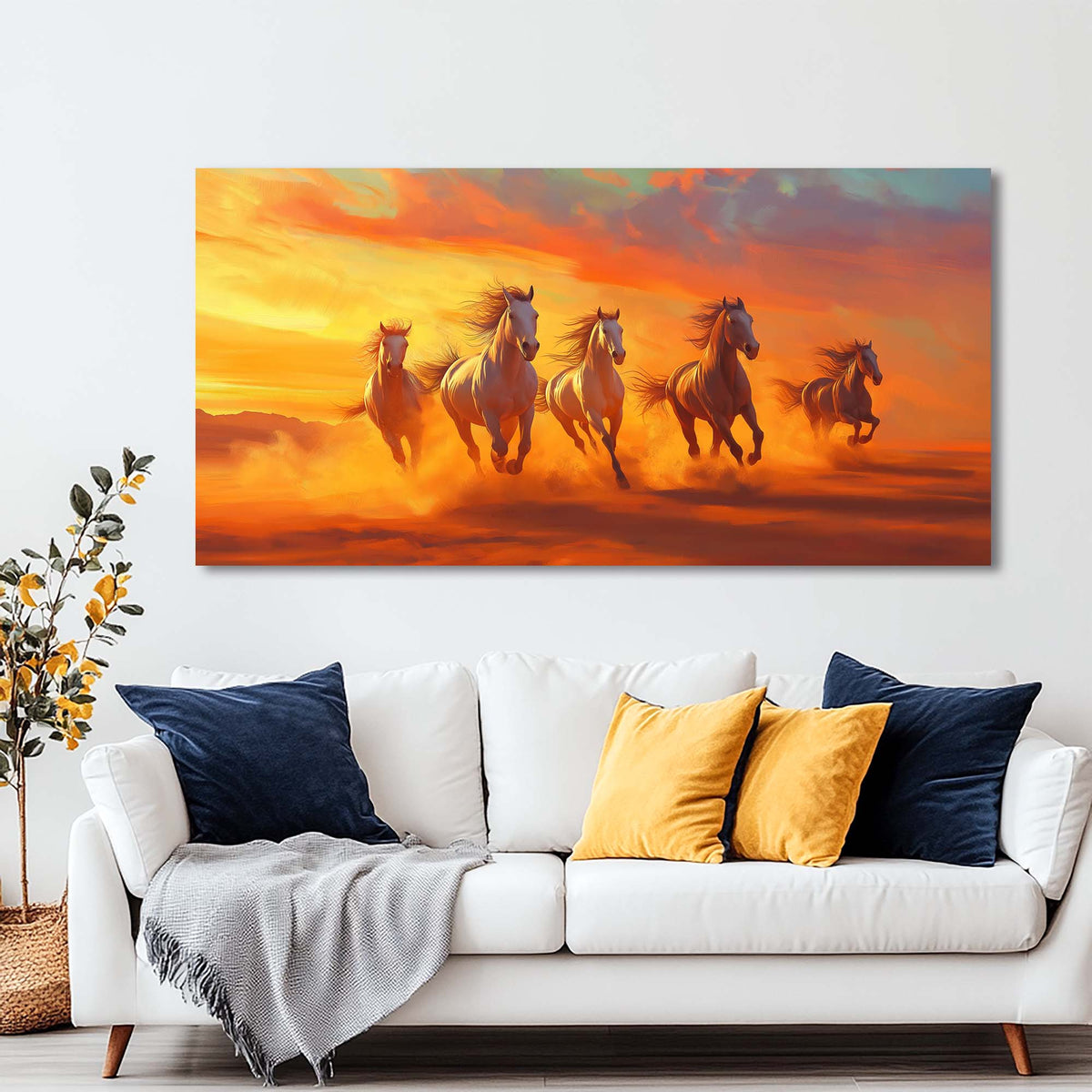 Yellow Fantasy Animals Wall Art for Living Room Canvas Painting Prints Artwork Family Bedroom Office Decor