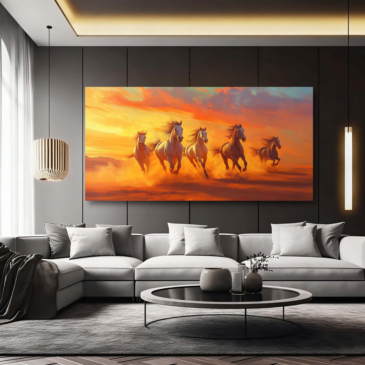 Yellow Fantasy Animals Wall Art for Living Room Canvas Painting Prints Artwork Family Bedroom Office Decor
