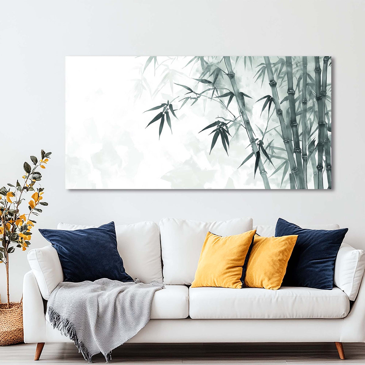 Navy Blue Asian Nature Wall Art Art Deco Painting Prints Canvas Artwork Living Room Family Bedroom Office Decor