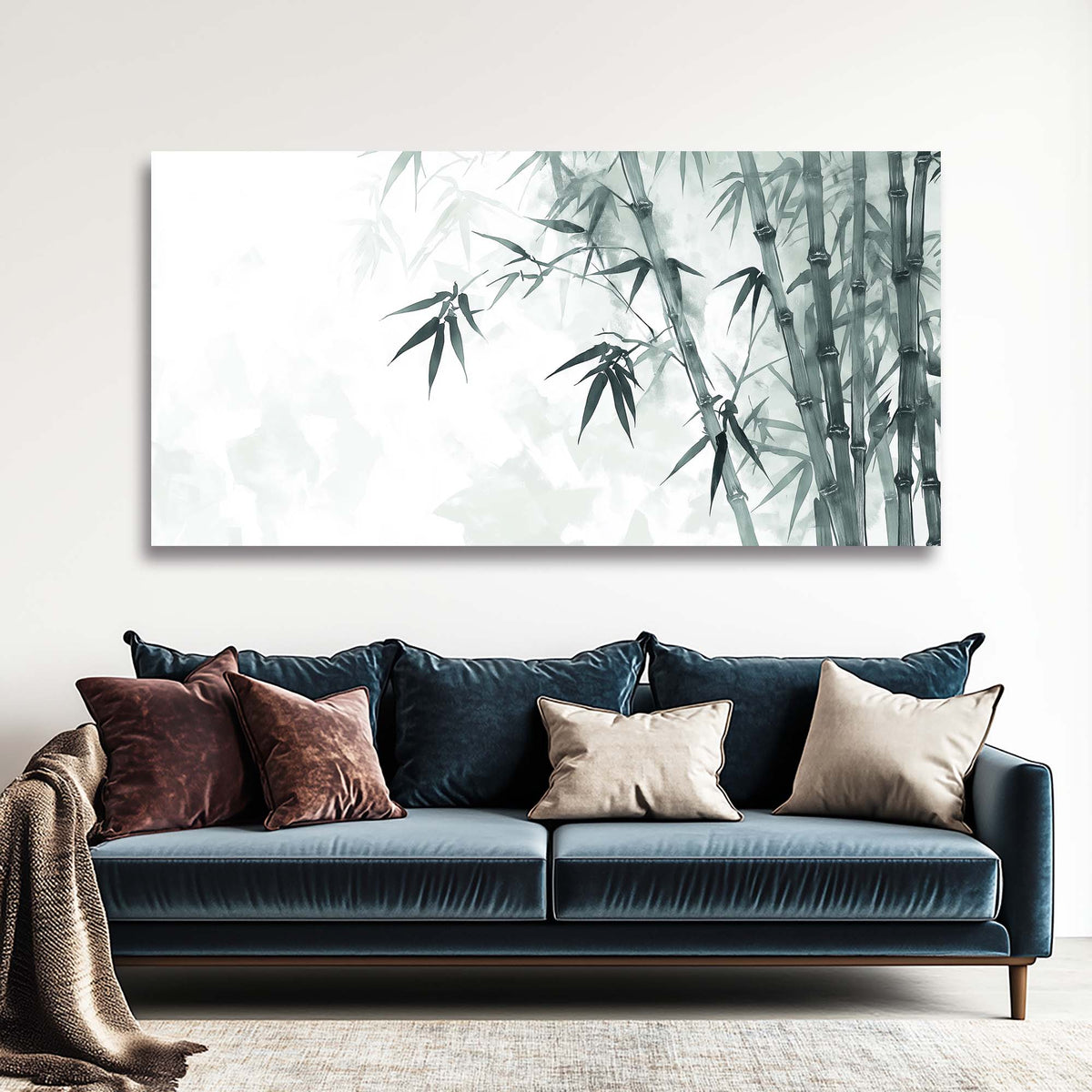 Navy Blue Asian Nature Wall Art Art Deco Painting Prints Canvas Artwork Living Room Family Bedroom Office Decor
