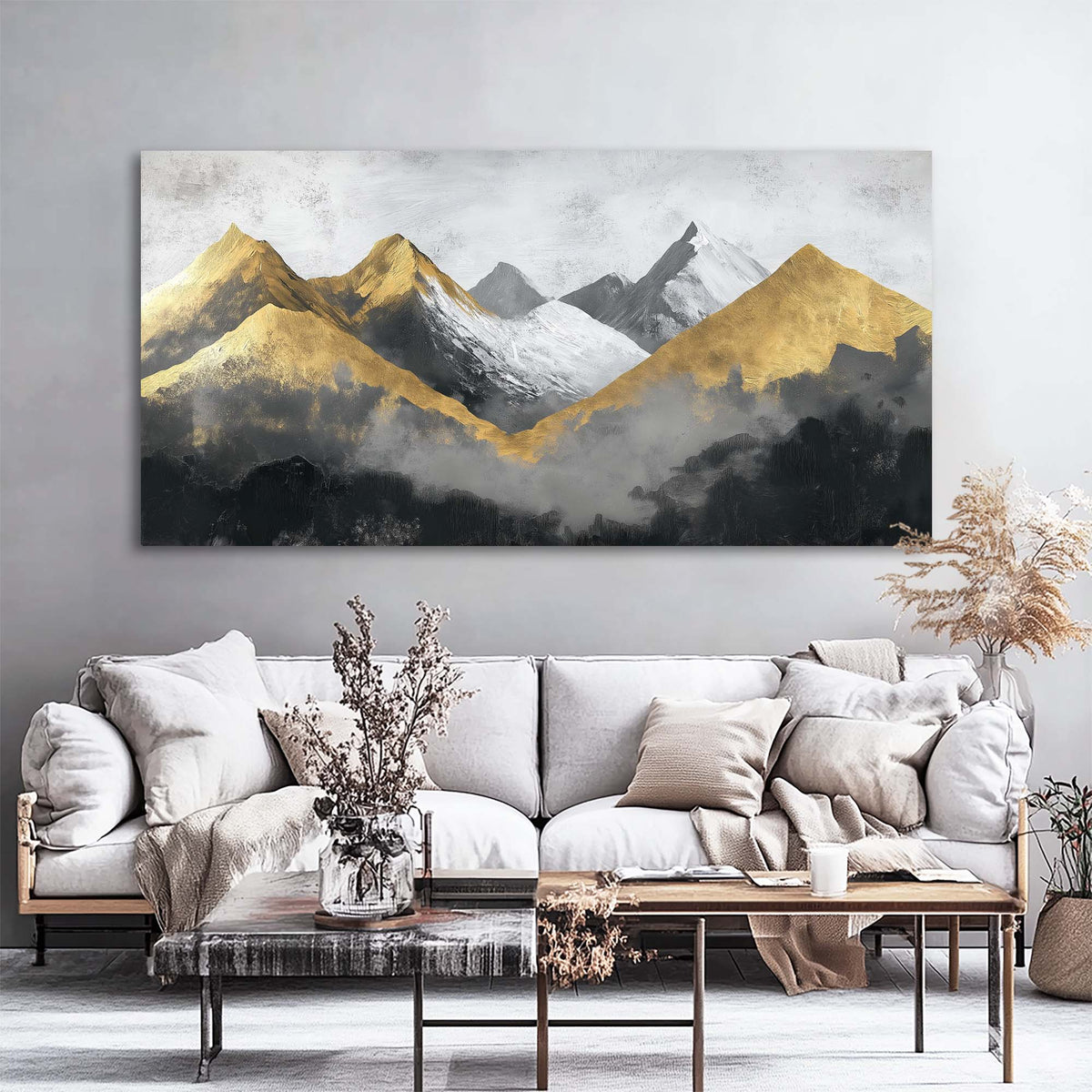 Navy Blue Abstract Nature Canvas Wall Art for Living Room Prints Artwork Bedroom Office Decor