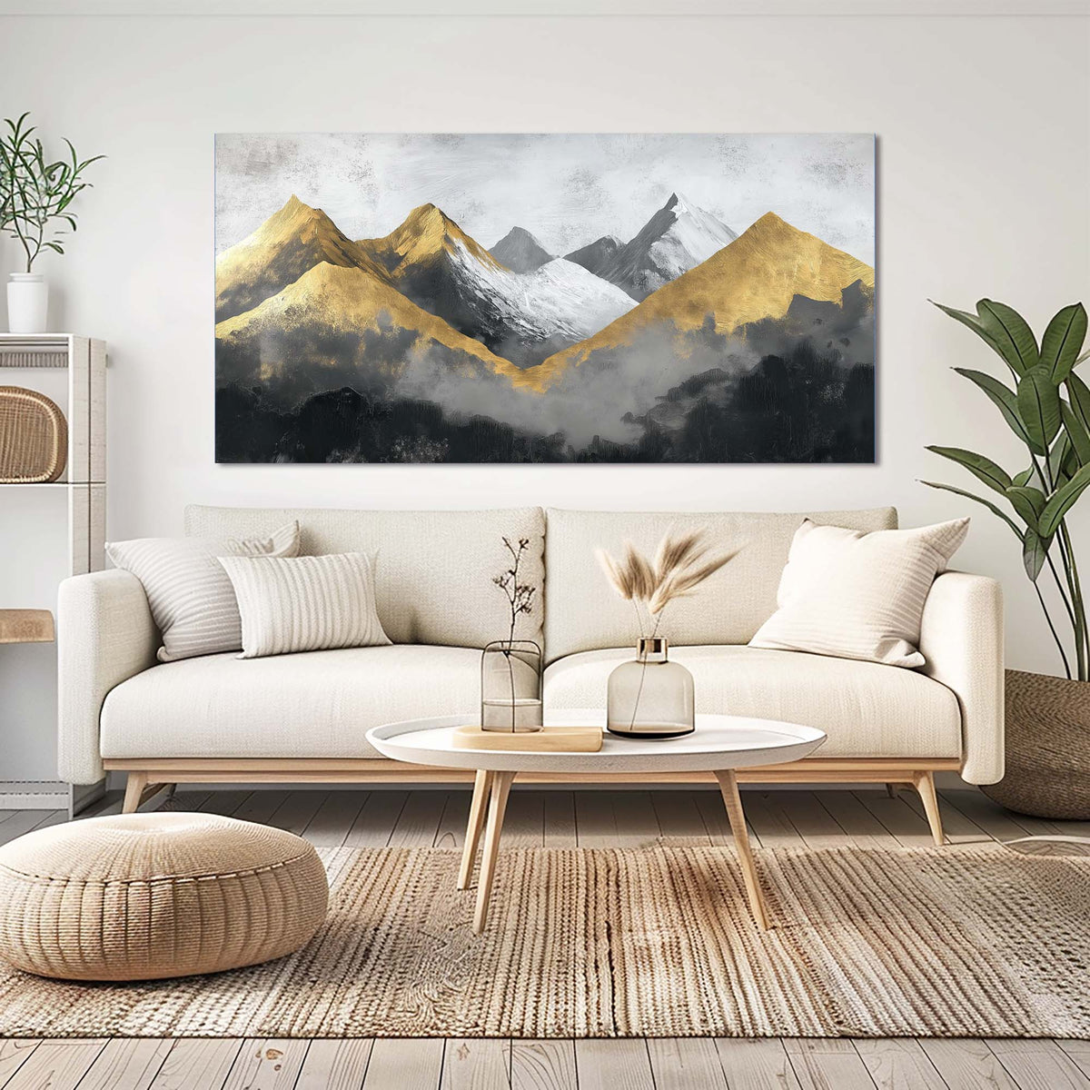 Navy Blue Abstract Nature Canvas Wall Art for Living Room Prints Artwork Bedroom Office Decor