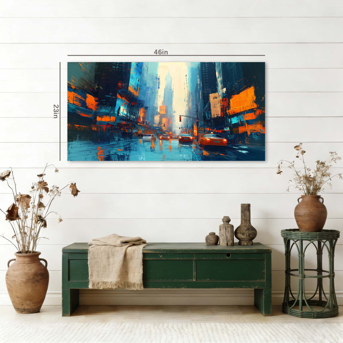Navy Blue Urban Science Fiction Wall Art Canvas Painting Prints Artwor Office Bedroom Living Room Decor