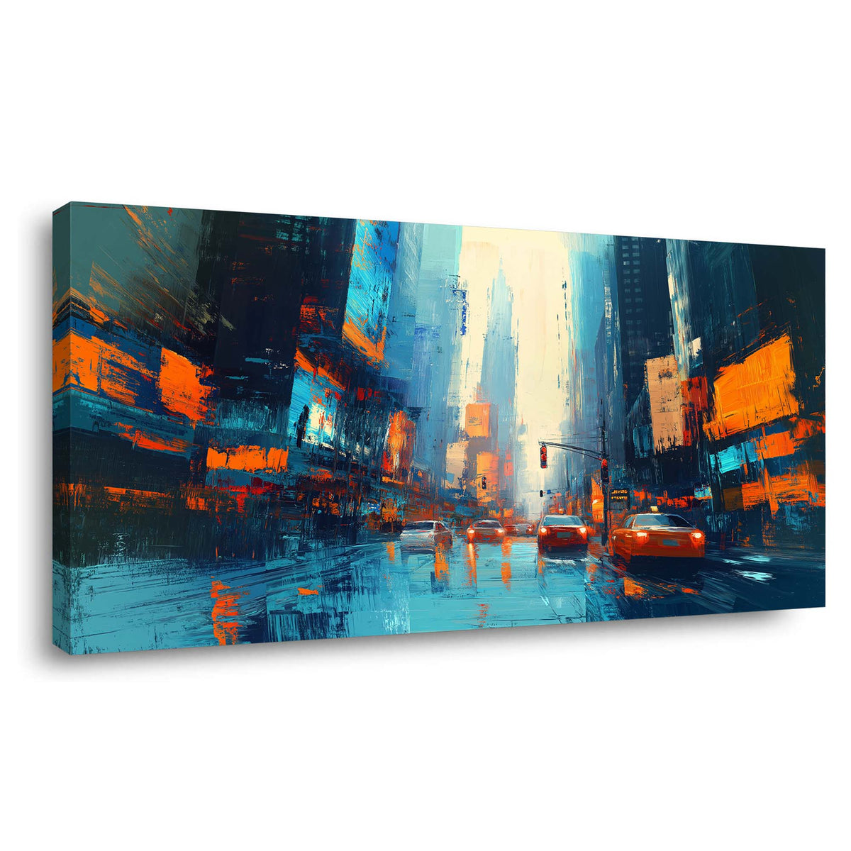 Navy Blue Urban Science Fiction Wall Art Canvas Painting Prints Artwor Office Bedroom Living Room Decor