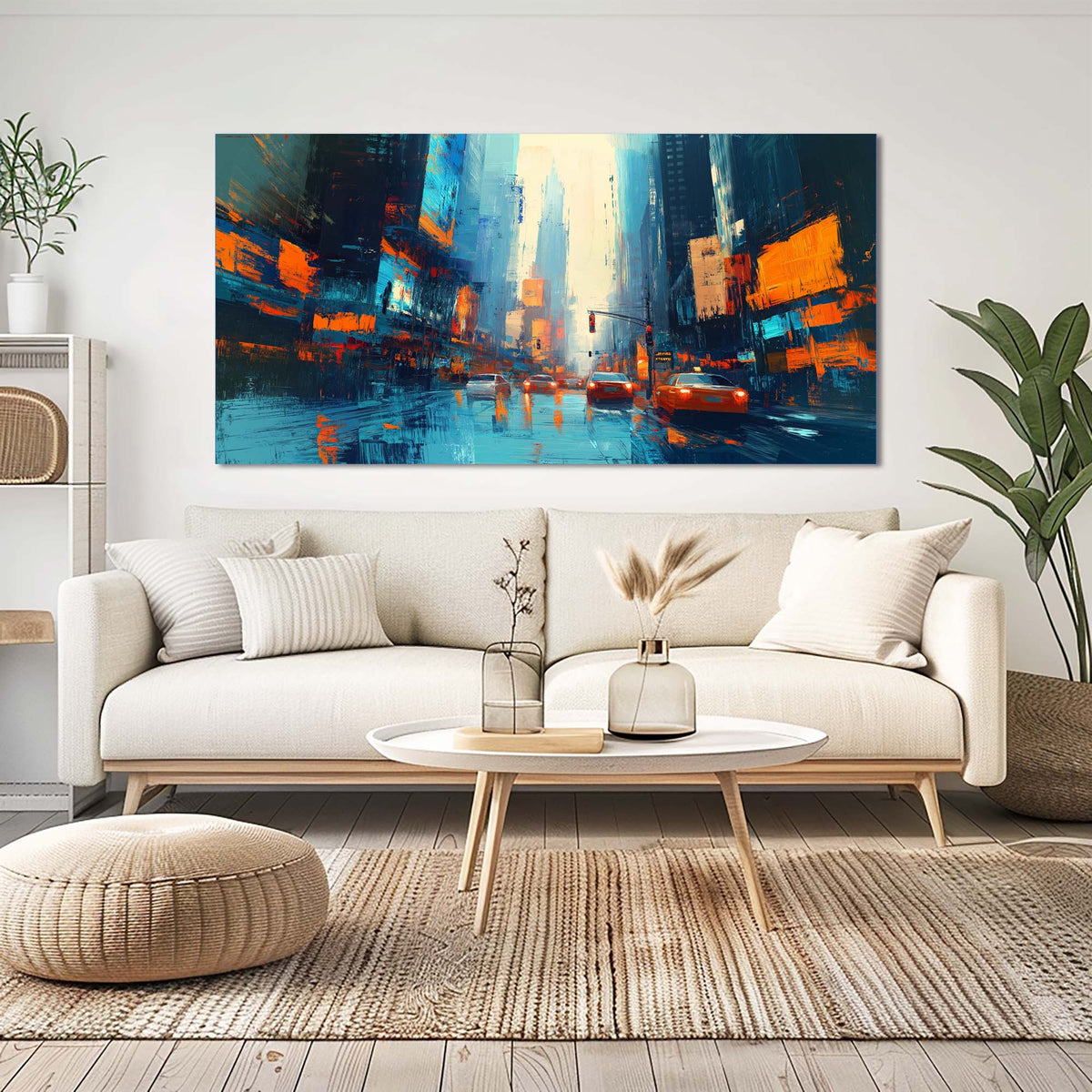 Navy Blue Urban Science Fiction Wall Art Canvas Painting Prints Artwor Office Bedroom Living Room Decor