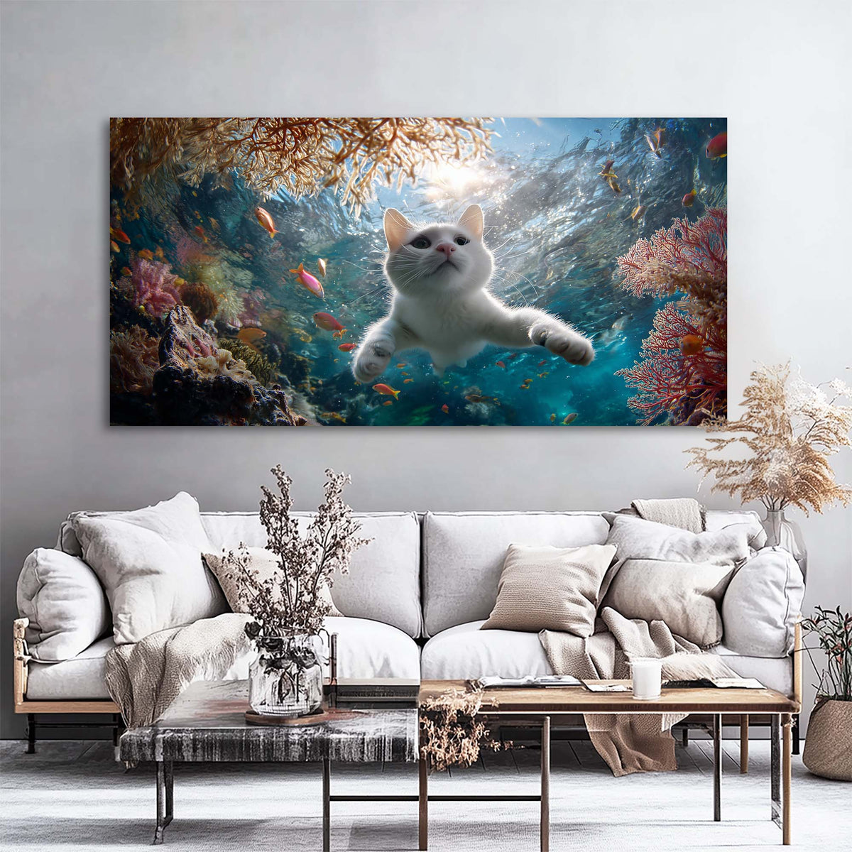 White Tropical Nature Wall Art Art Deco Painting Prints Canvas Artwork Living Room Family Bedroom Office Decor