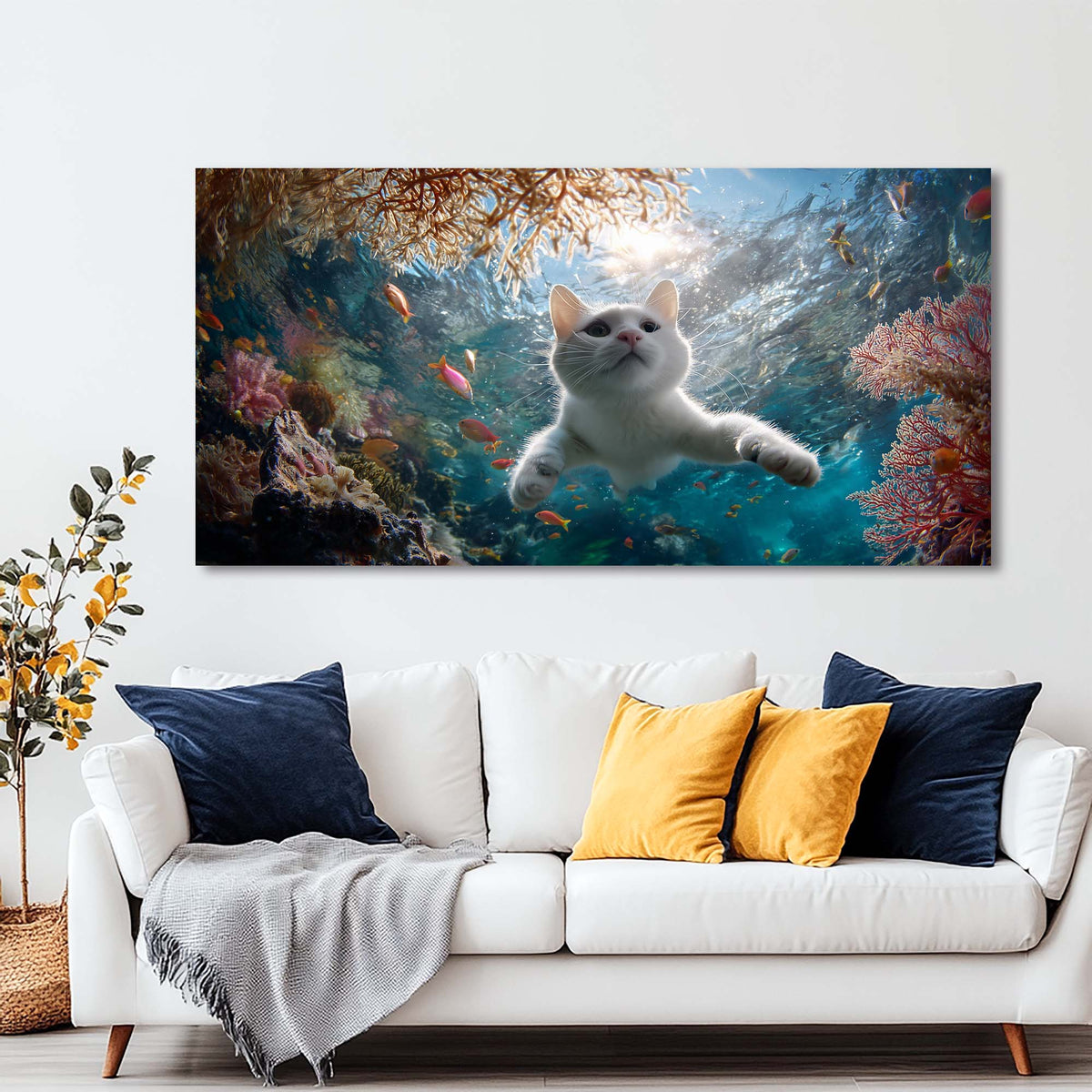 White Tropical Nature Wall Art Art Deco Painting Prints Canvas Artwork Living Room Family Bedroom Office Decor