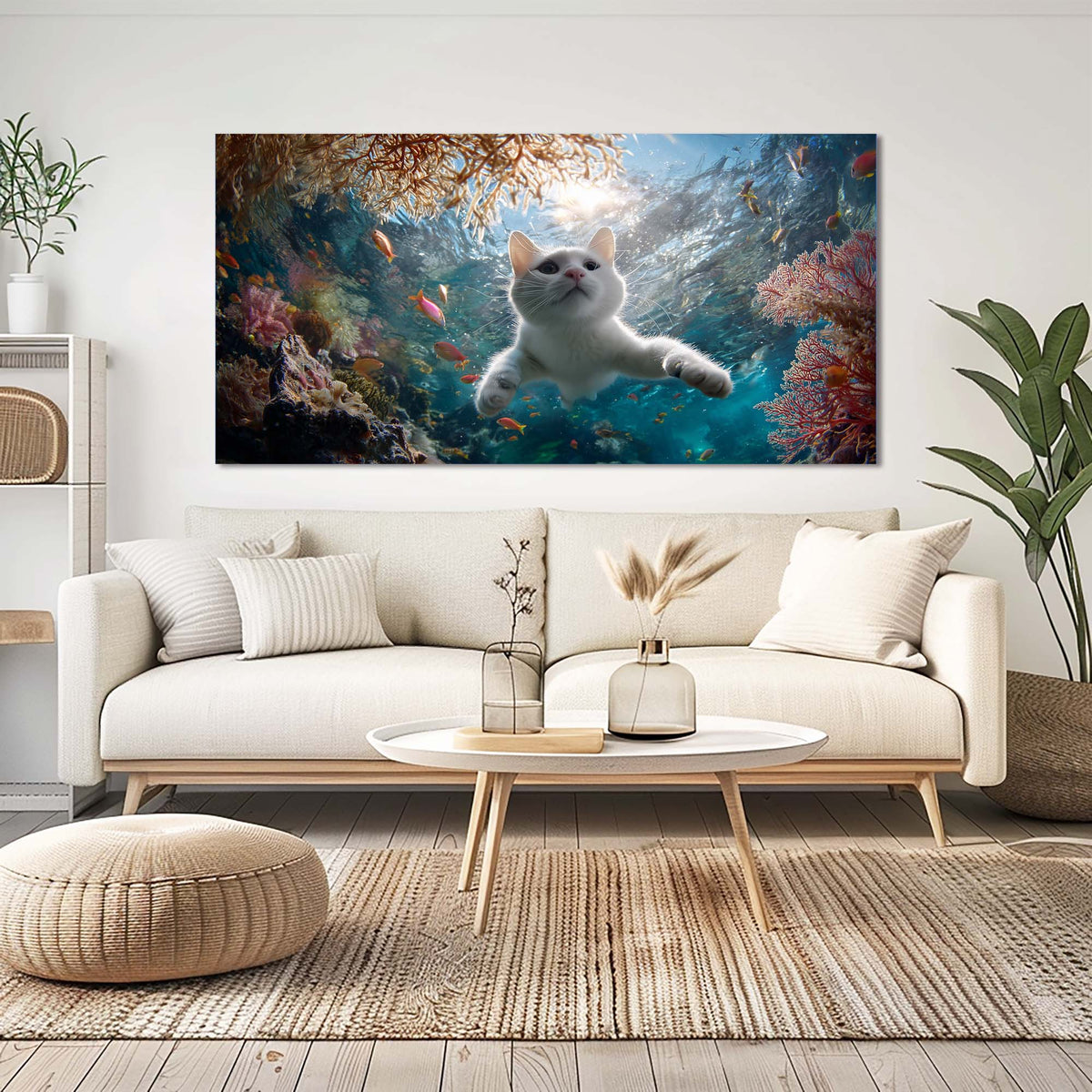 White Tropical Nature Wall Art Art Deco Painting Prints Canvas Artwork Living Room Family Bedroom Office Decor